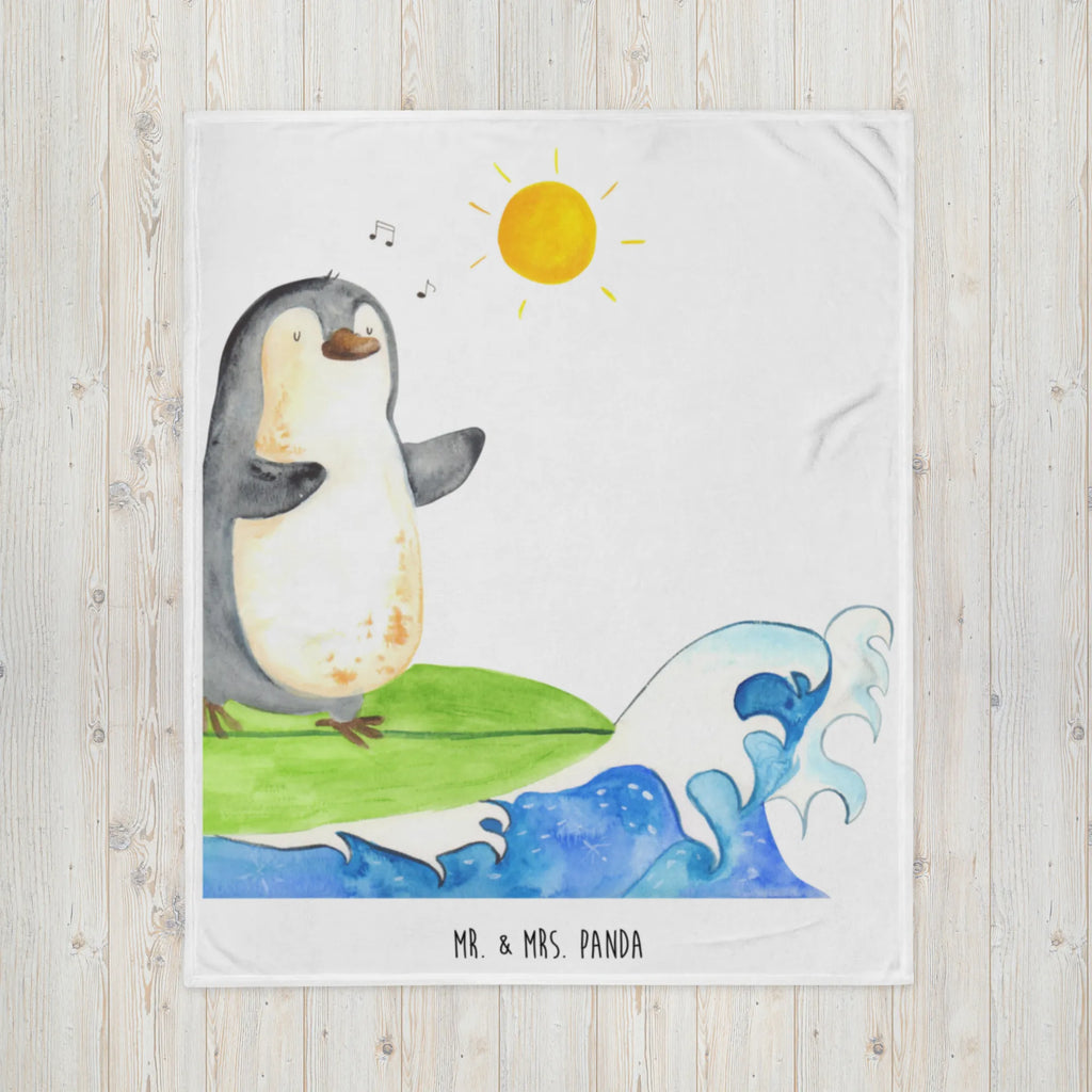 Kuscheldecke Pinguin Surfer Decke, Wohndecke, Tagesdecke, Wolldecke, Sofadecke, Pinguin, Pinguine, surfen, Surfer, Hawaii, Urlaub, Wellen, Wellen reiten, Portugal