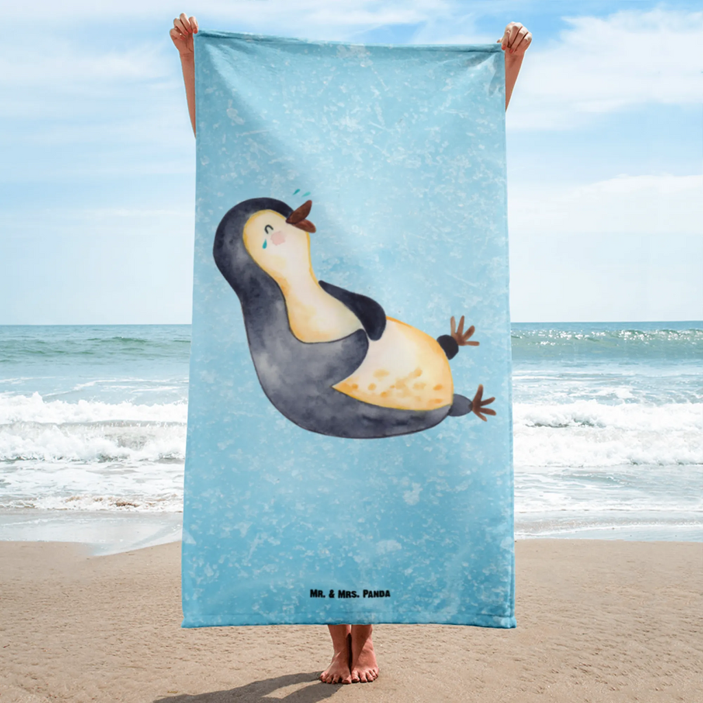 XL Badehandtuch Pinguin Lachen Handtuch, Badetuch, Duschtuch, Strandtuch, Saunatuch, Pinguin, Pinguine, lustiger Spruch, Optimismus, Fröhlich, Lachen, Humor, Fröhlichkeit