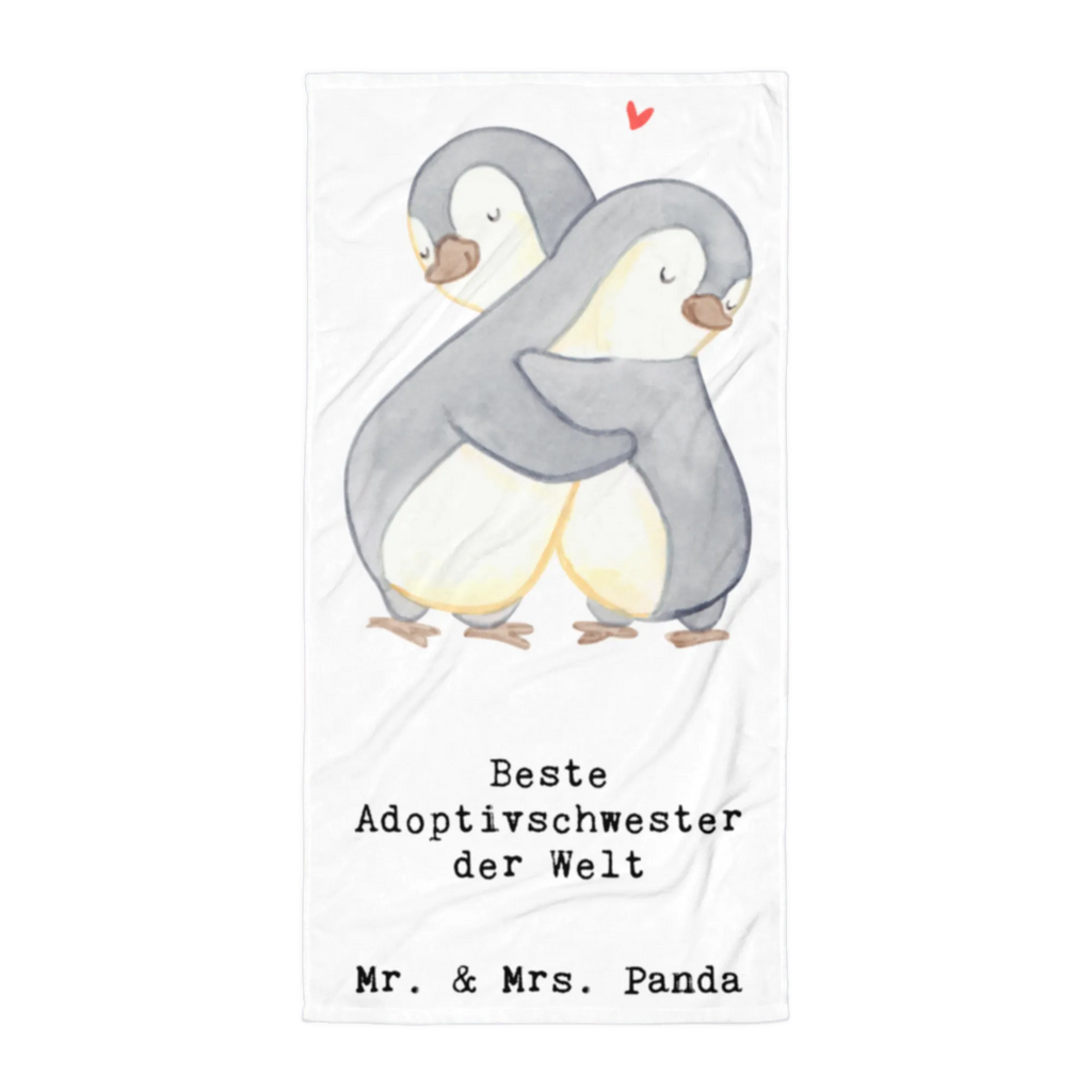 XL Badehandtuch Pinguin Beste Adoptivschwester der Welt Handtuch, Badetuch, Duschtuch, Strandtuch, Saunatuch, für, Dankeschön, Geschenk, Schenken, Geburtstag, Geburtstagsgeschenk, Geschenkidee, Danke, Bedanken, Mitbringsel, Freude machen, Geschenktipp, Adoptivschwester, Adoptiv, adoptiert, Schwester, Geschwister, Schwesterherz, Sister, Familie, Kleinigkeit, Beste, Tochter