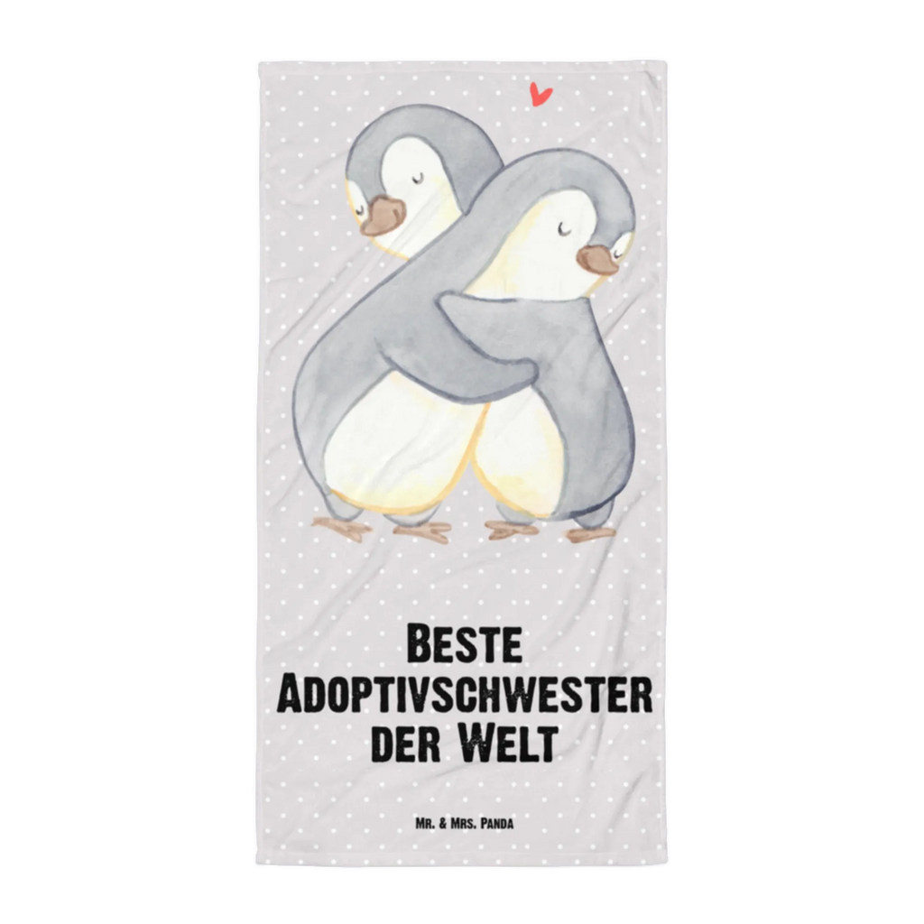 XL Badehandtuch Pinguin Beste Adoptivschwester der Welt Handtuch, Badetuch, Duschtuch, Strandtuch, Saunatuch, für, Dankeschön, Geschenk, Schenken, Geburtstag, Geburtstagsgeschenk, Geschenkidee, Danke, Bedanken, Mitbringsel, Freude machen, Geschenktipp, Adoptivschwester, Adoptiv, adoptiert, Schwester, Geschwister, Schwesterherz, Sister, Familie, Kleinigkeit, Beste, Tochter