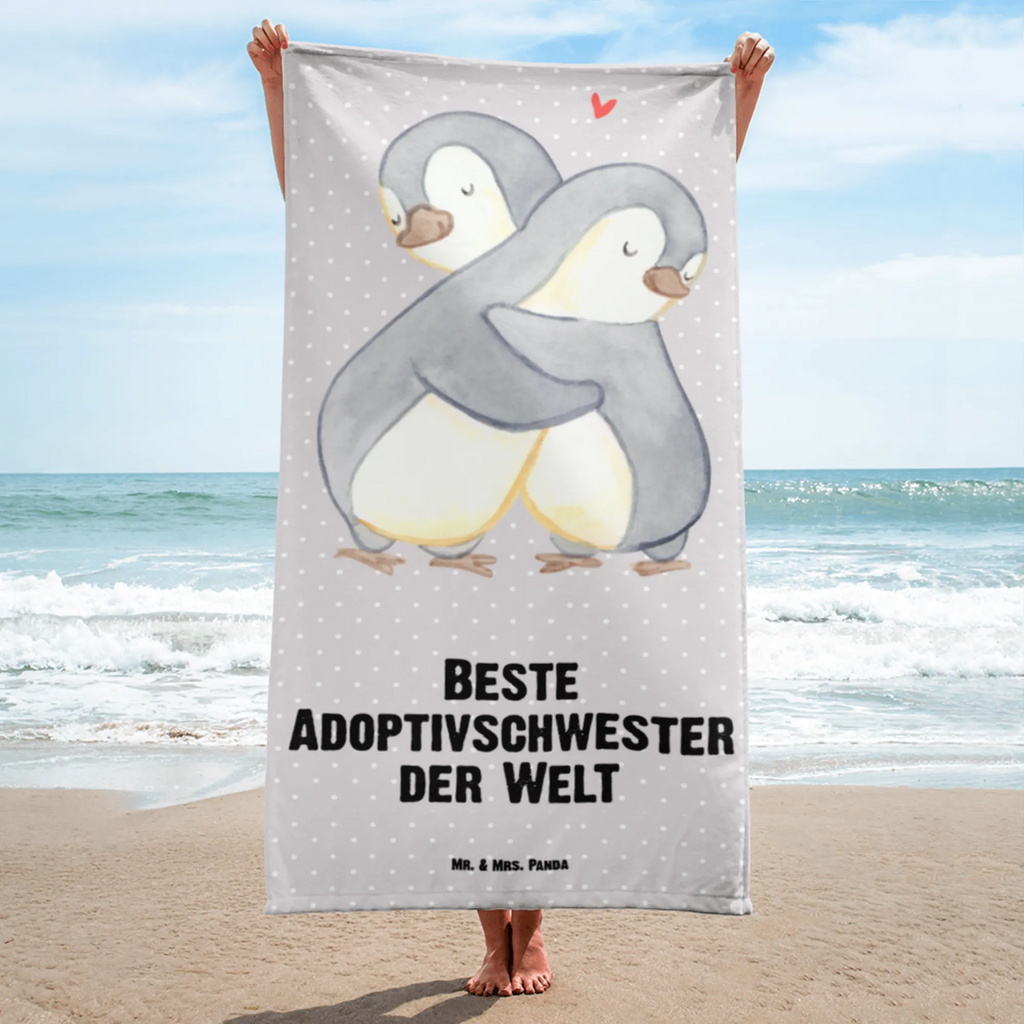 XL Badehandtuch Pinguin Beste Adoptivschwester der Welt Handtuch, Badetuch, Duschtuch, Strandtuch, Saunatuch, für, Dankeschön, Geschenk, Schenken, Geburtstag, Geburtstagsgeschenk, Geschenkidee, Danke, Bedanken, Mitbringsel, Freude machen, Geschenktipp, Adoptivschwester, Adoptiv, adoptiert, Schwester, Geschwister, Schwesterherz, Sister, Familie, Kleinigkeit, Beste, Tochter