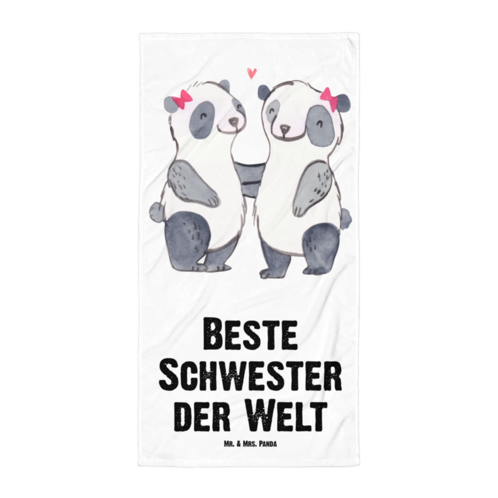 XL Badehandtuch Panda Beste Schwester der Welt Handtuch, Badetuch, Duschtuch, Strandtuch, Saunatuch, für, Dankeschön, Geschenk, Schenken, Geburtstag, Geburtstagsgeschenk, Geschenkidee, Danke, Bedanken, Mitbringsel, Freude machen, Geschenktipp, Schwestern, Schwester, Geschwister, Schwesterherz, Sister, Familie, Kleinigkeit, Beste, Tochter, Liebe, Kinder