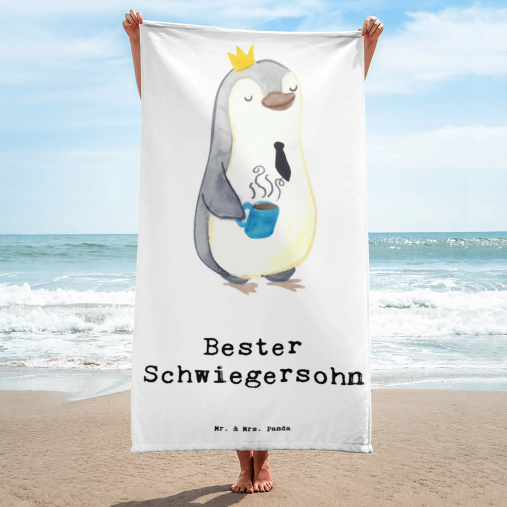 XL Badehandtuch Pinguin Bester Schwiegersohn Handtuch, Badetuch, Duschtuch, Strandtuch, Saunatuch, für, Dankeschön, Geschenk, Schenken, Geburtstag, Geburtstagsgeschenk, Geschenkidee, Danke, Bedanken, Mitbringsel, Freude machen, Geschenktipp, Schwiegersohn, Tochter, Ehefrau des Sohns, Frau, angeheiratet, Hochzeit, Heirat