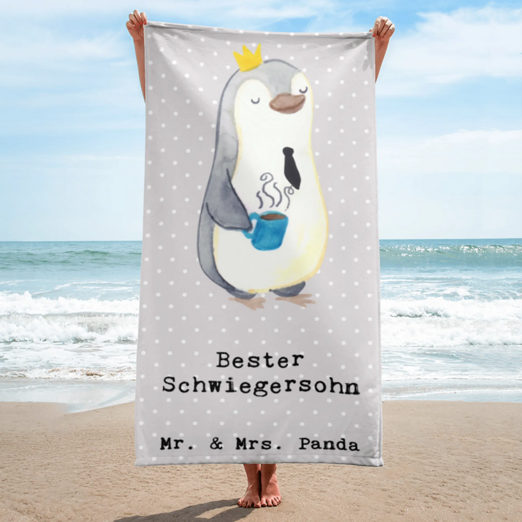 XL Badehandtuch Pinguin Bester Schwiegersohn Handtuch, Badetuch, Duschtuch, Strandtuch, Saunatuch, für, Dankeschön, Geschenk, Schenken, Geburtstag, Geburtstagsgeschenk, Geschenkidee, Danke, Bedanken, Mitbringsel, Freude machen, Geschenktipp, Schwiegersohn, Tochter, Ehefrau des Sohns, Frau, angeheiratet, Hochzeit, Heirat