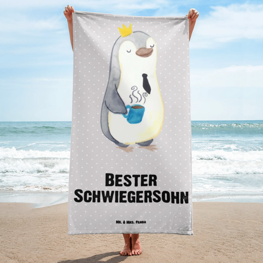 XL Badehandtuch Pinguin Bester Schwiegersohn Handtuch, Badetuch, Duschtuch, Strandtuch, Saunatuch, für, Dankeschön, Geschenk, Schenken, Geburtstag, Geburtstagsgeschenk, Geschenkidee, Danke, Bedanken, Mitbringsel, Freude machen, Geschenktipp, Schwiegersohn, Tochter, Ehefrau des Sohns, Frau, angeheiratet, Hochzeit, Heirat