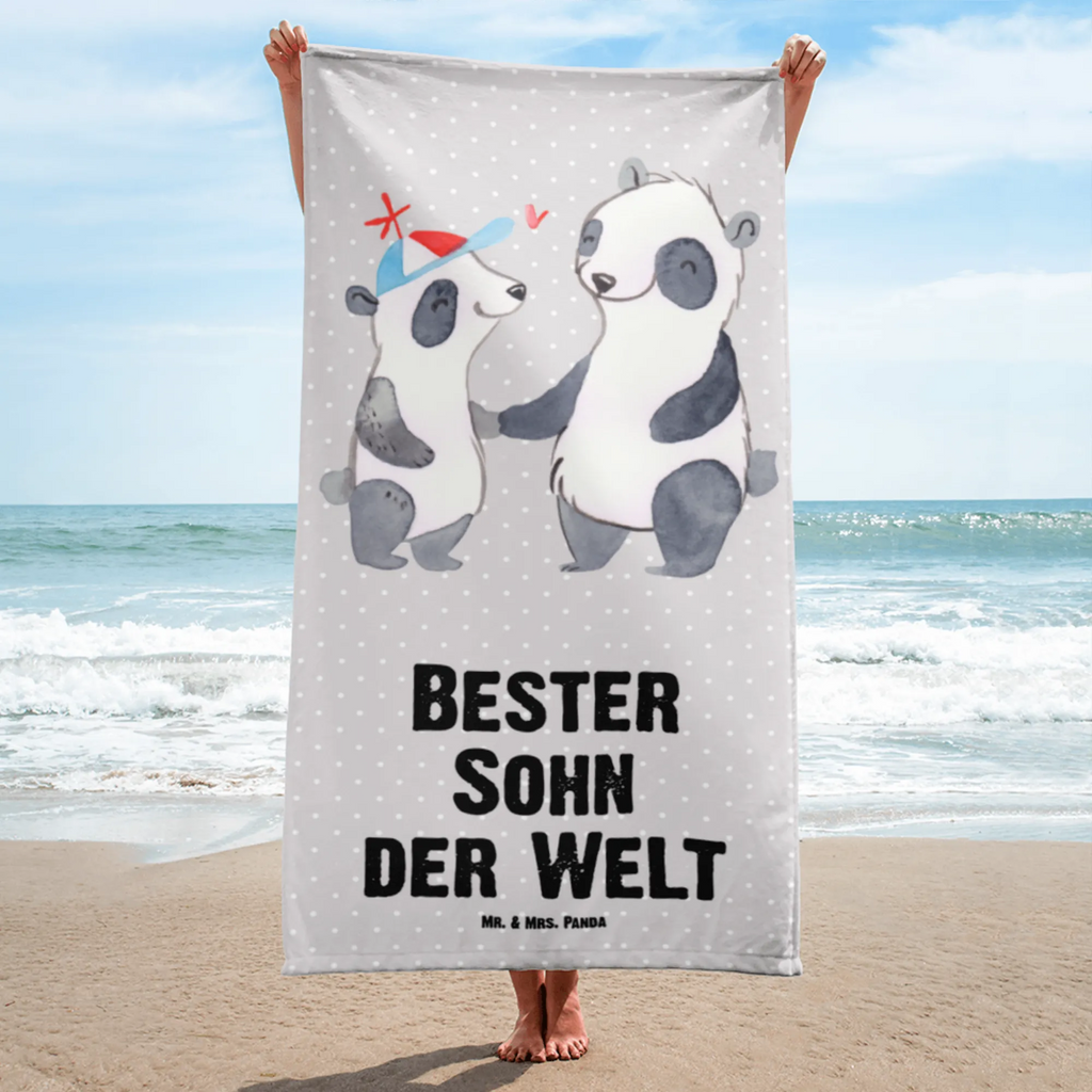 XL Badehandtuch Panda Bester Sohn der Welt Handtuch, Badetuch, Duschtuch, Strandtuch, Saunatuch, für, Dankeschön, Geschenk, Schenken, Geburtstag, Geburtstagsgeschenk, Geschenkidee, Danke, Bedanken, Mitbringsel, Freude machen, Geschenktipp, Sohn, Sohnemann, Söhnchen, Bube, Bub, Nachwuchs, Nachkomme, Kind, Familie, Vater, Belohnung