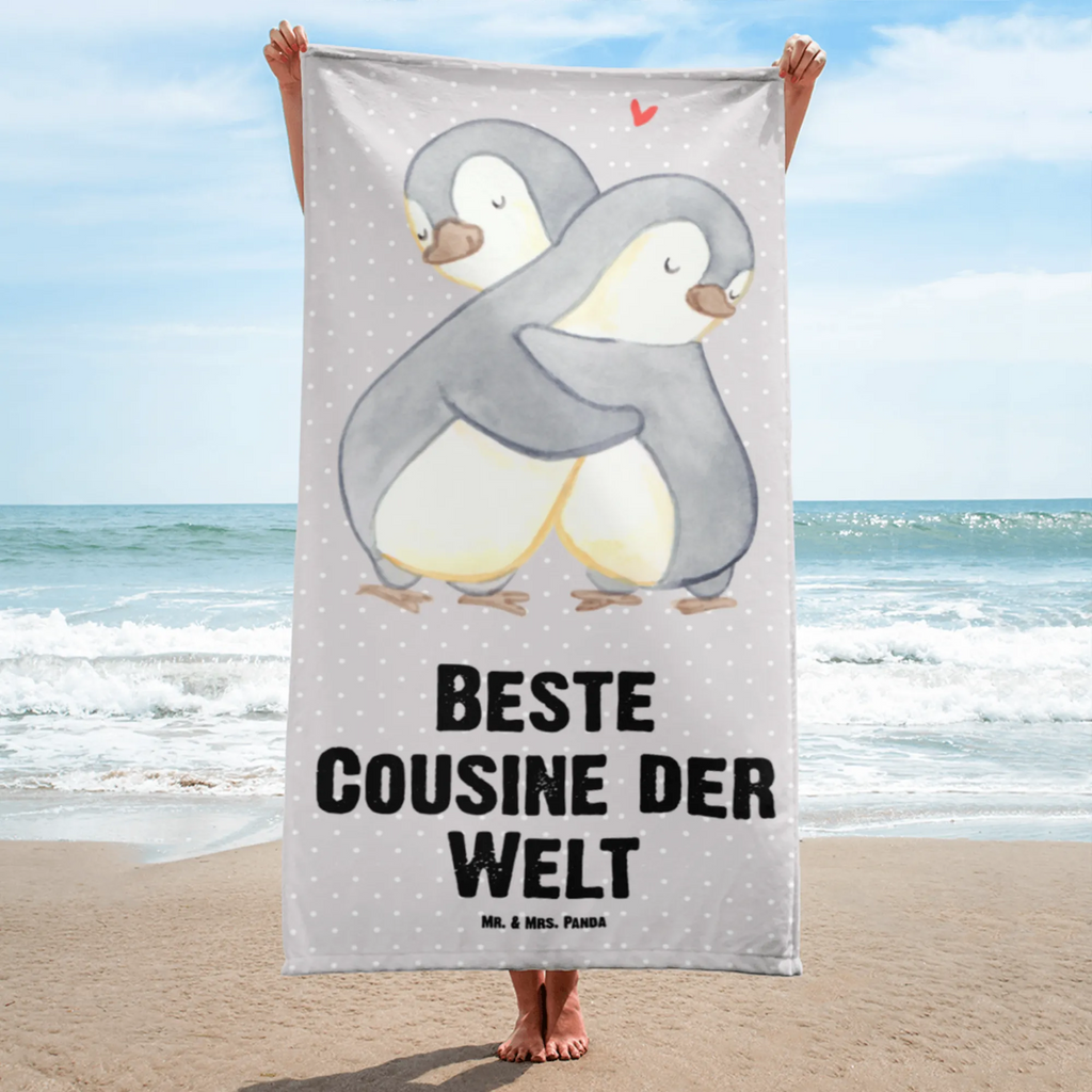 XL Badehandtuch Pinguin Beste Cousine der Welt Handtuch, Badetuch, Duschtuch, Strandtuch, Saunatuch, für, Dankeschön, Geschenk, Schenken, Geburtstag, Geburtstagsgeschenk, Geschenkidee, Danke, Bedanken, Mitbringsel, Freude machen, Geschenktipp, Cousine, Kusine, Kousine, Cousinchen, Tochter von Onkel, Tochter von Tante, Familie, Verwandtschaft, Cousin