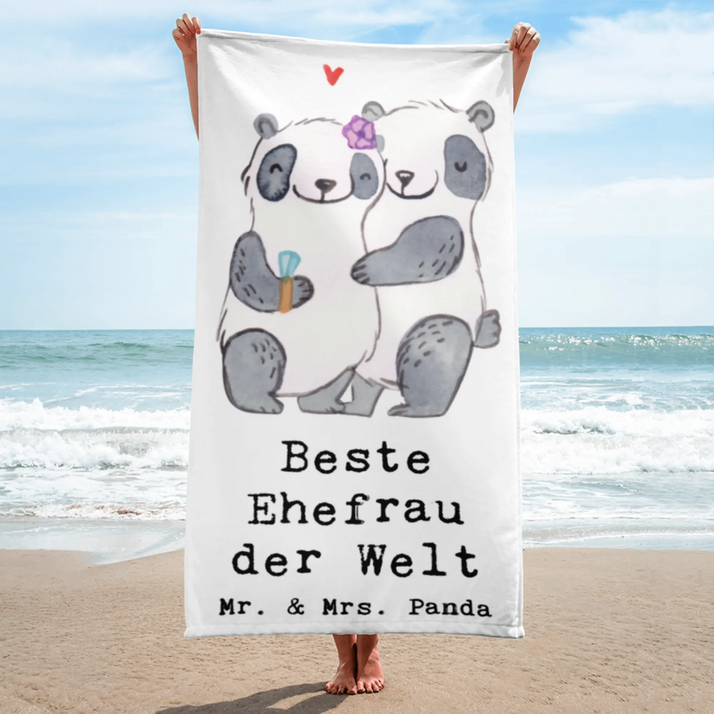 XL Badehandtuch Panda Beste Ehefrau der Welt Handtuch, Badetuch, Duschtuch, Strandtuch, Saunatuch, für, Dankeschön, Geschenk, Schenken, Geburtstag, Geburtstagsgeschenk, Geschenkidee, Danke, Bedanken, Mitbringsel, Freude machen, Geschenktipp, Ehefrau, Beste, Frau, Partnerin, Freundin, Traumfrau, Hochzeit, Liebling, Ehepartner, Ehe, Gattin, Lebensgefährtin, Braut, Kleinigkeit