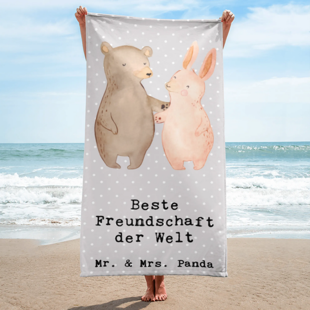 XL Badehandtuch Hase Beste Freundschaft der Welt Handtuch, Badetuch, Duschtuch, Strandtuch, Saunatuch, für, Dankeschön, Geschenk, Schenken, Geburtstag, Geburtstagsgeschenk, Geschenkidee, Danke, Bedanken, Mitbringsel, Freude machen, Geschenktipp, Freundschaft, Freunde, Freunde fürs Leben, best friends, Freundin, Freund, Clique, Kumpel, bae, bff