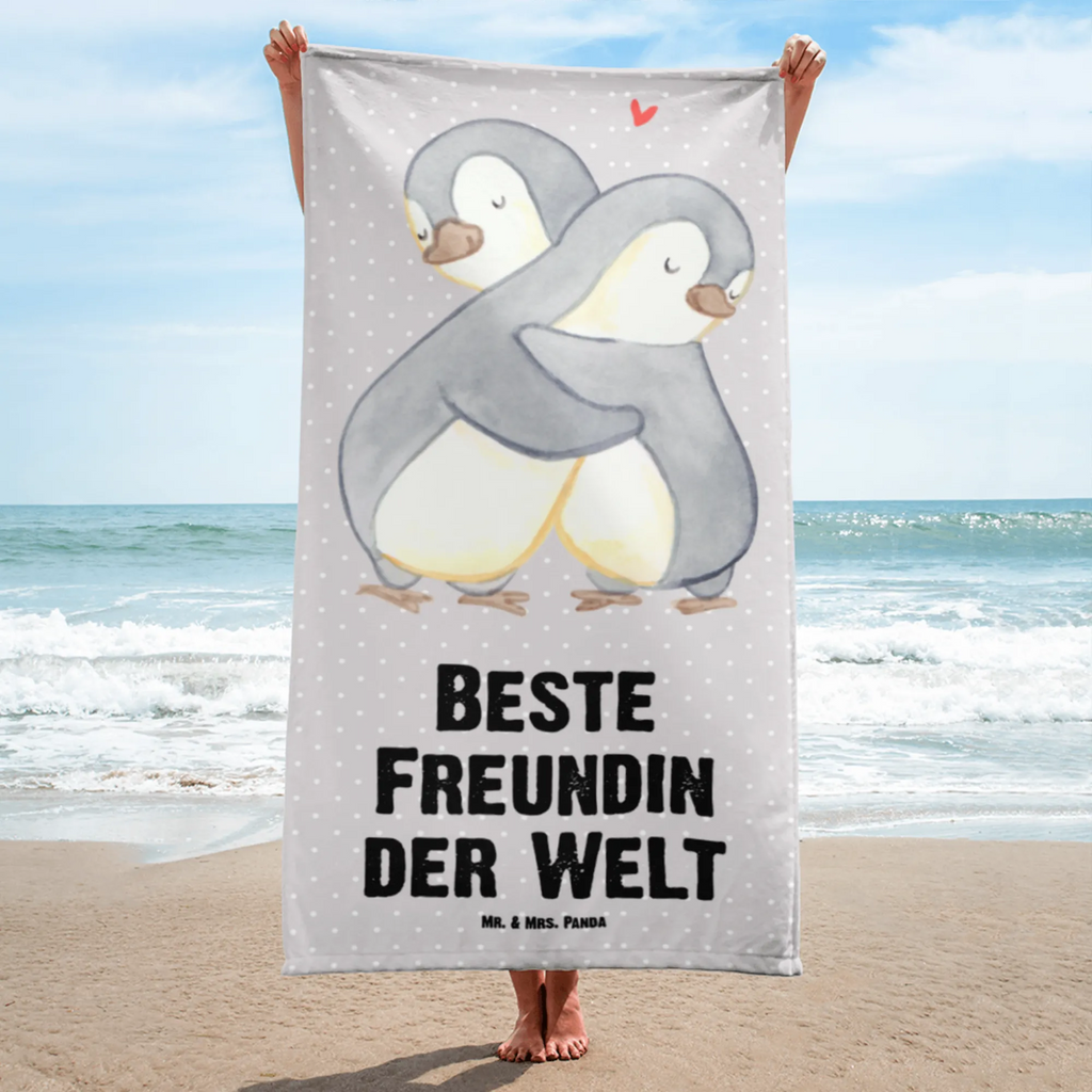 XL Badehandtuch Pinguin Beste Freundin der Welt Handtuch, Badetuch, Duschtuch, Strandtuch, Saunatuch, für, Dankeschön, Geschenk, Schenken, Geburtstag, Geburtstagsgeschenk, Geschenkidee, Danke, Bedanken, Mitbringsel, Freude machen, Geschenktipp, Freundin, beste Freundin, Ehefrau, Frau, bae, bff, Freundinnen, Jahrestag, Freundschaft. Liebste, beste, Spruch