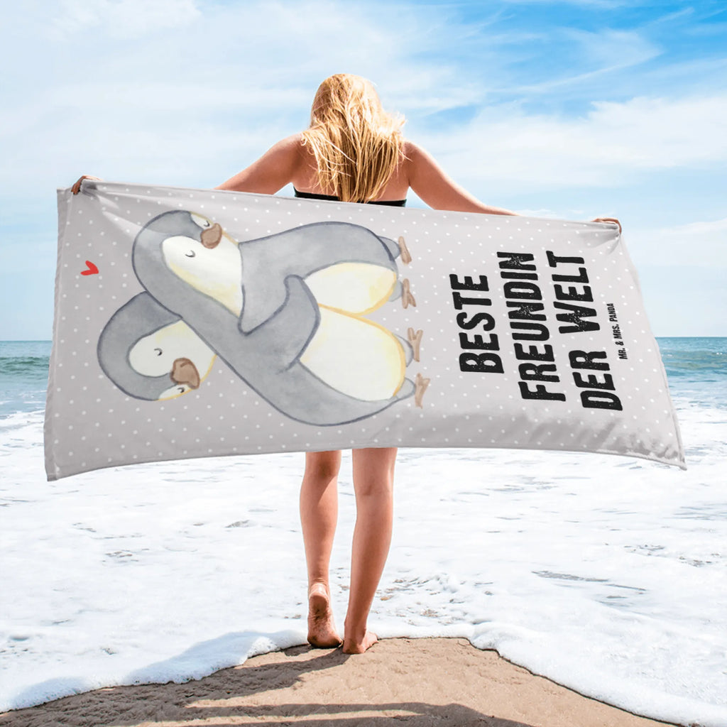 XL Badehandtuch Pinguin Beste Freundin der Welt Handtuch, Badetuch, Duschtuch, Strandtuch, Saunatuch, für, Dankeschön, Geschenk, Schenken, Geburtstag, Geburtstagsgeschenk, Geschenkidee, Danke, Bedanken, Mitbringsel, Freude machen, Geschenktipp, Freundin, beste Freundin, Ehefrau, Frau, bae, bff, Freundinnen, Jahrestag, Freundschaft. Liebste, beste, Spruch