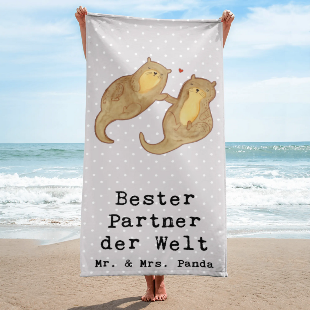 XL Badehandtuch Otter Bester Partner der Welt Handtuch, Badetuch, Duschtuch, Strandtuch, Saunatuch, für, Dankeschön, Geschenk, Schenken, Geburtstag, Geburtstagsgeschenk, Geschenkidee, Danke, Bedanken, Mitbringsel, Freude machen, Geschenktipp, Partner, Ehepartner, Mann, Frau, Ehefrau, Ehemann. Freundin, Freund, Lebensgefährte, Paar, Liebe