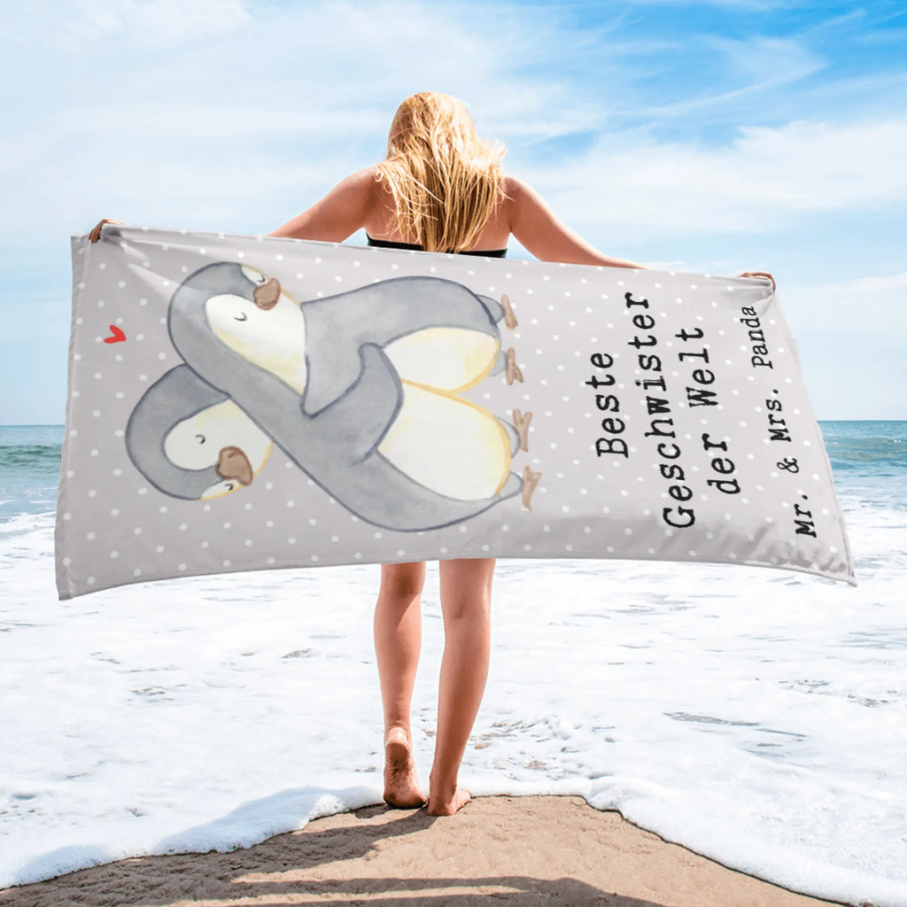 XL Badehandtuch Pinguin Beste Geschwister der Welt Handtuch, Badetuch, Duschtuch, Strandtuch, Saunatuch, für, Dankeschön, Geschenk, Schenken, Geburtstag, Geburtstagsgeschenk, Geschenkidee, Danke, Bedanken, Mitbringsel, Freude machen, Geschenktipp, Geschwister, Geschwisterchen, Bruder, Schwester, Schwestern, Brüder, Familie, Nachwuchs