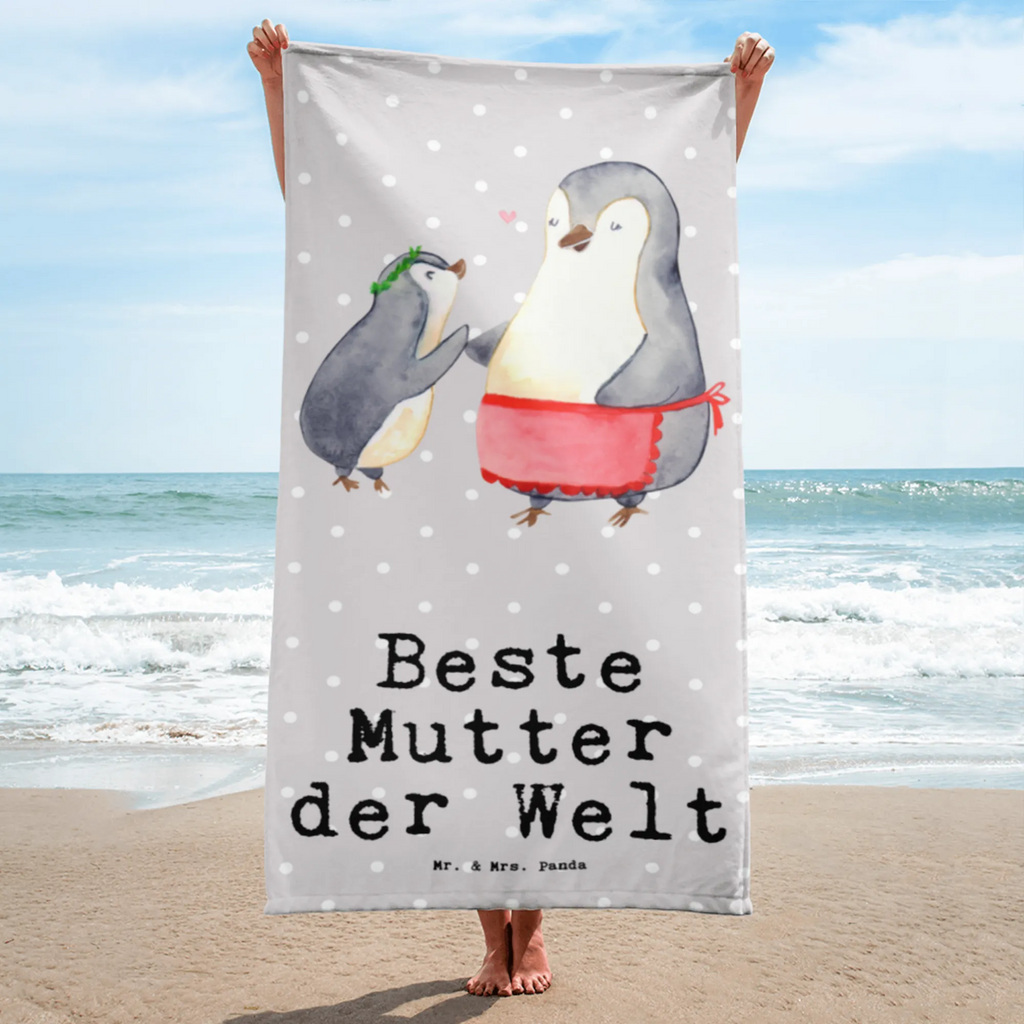 XL Badehandtuch Pinguin Beste Mutter der Welt Handtuch, Badetuch, Duschtuch, Strandtuch, Saunatuch, für, Dankeschön, Geschenk, Schenken, Geburtstag, Geburtstagsgeschenk, Geschenkidee, Danke, Bedanken, Mitbringsel, Freude machen, Geschenktipp, Mama, Mami, Mutter, Muttertag, Mutti, Ma, Tochter, Sohn, Beste Mama, Beste, Supermama