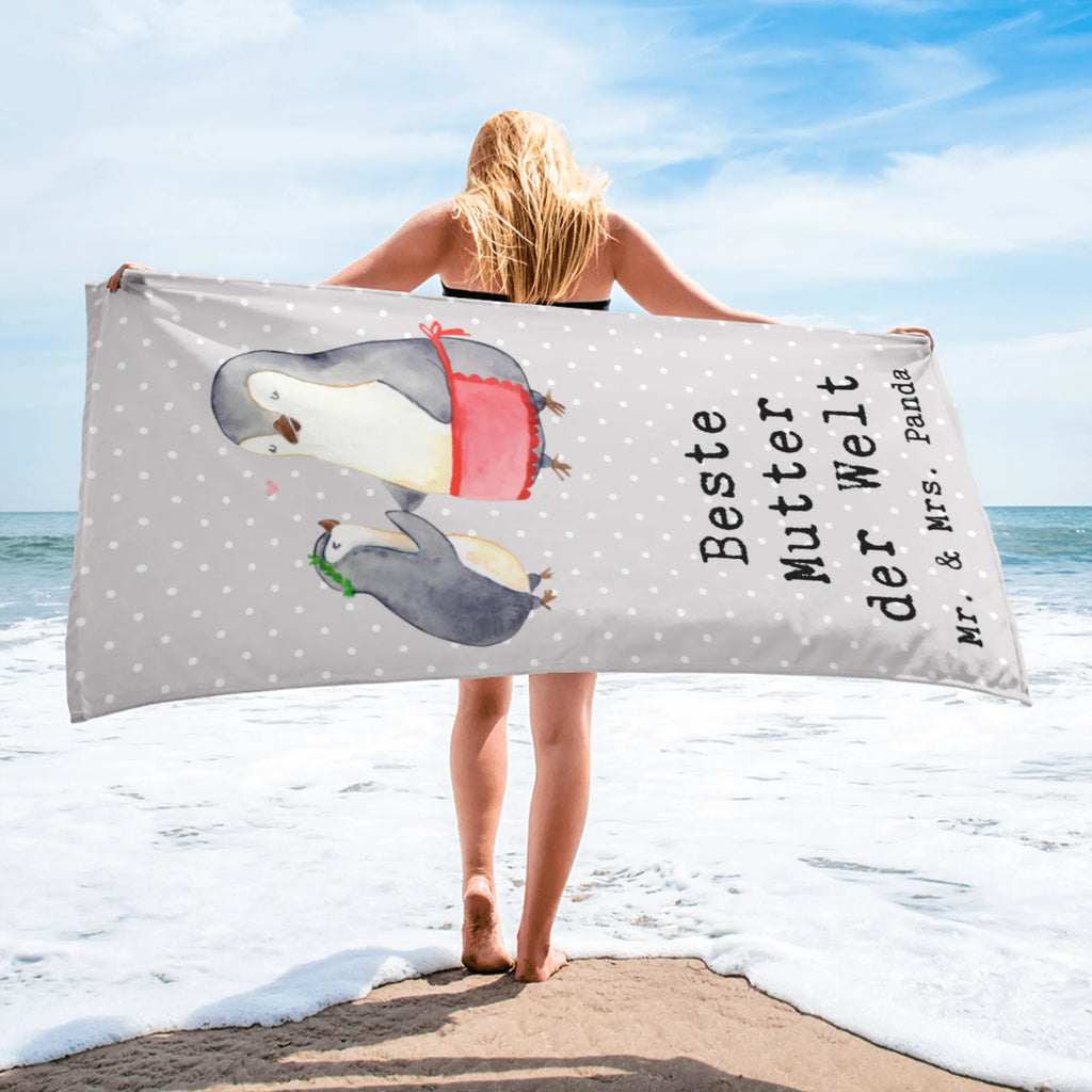 XL Badehandtuch Pinguin Beste Mutter der Welt Handtuch, Badetuch, Duschtuch, Strandtuch, Saunatuch, für, Dankeschön, Geschenk, Schenken, Geburtstag, Geburtstagsgeschenk, Geschenkidee, Danke, Bedanken, Mitbringsel, Freude machen, Geschenktipp, Mama, Mami, Mutter, Muttertag, Mutti, Ma, Tochter, Sohn, Beste Mama, Beste, Supermama