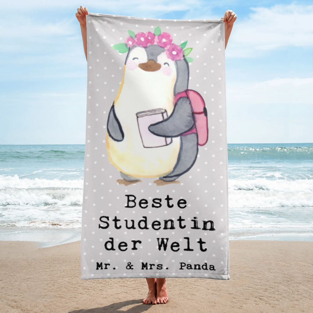 XL Badehandtuch Pinguin Beste Studentin der Welt Handtuch, Badetuch, Duschtuch, Strandtuch, Saunatuch, für, Dankeschön, Geschenk, Schenken, Geburtstag, Geburtstagsgeschenk, Geschenkidee, Danke, Bedanken, Mitbringsel, Freude machen, Geschenktipp, Studentin, Studium, Tochter, Spaß, Musterschülerin, lustig, Studienabschluss, witzig, Universität, Abschluss, Alumni, Uni, Studenten, Hochschule