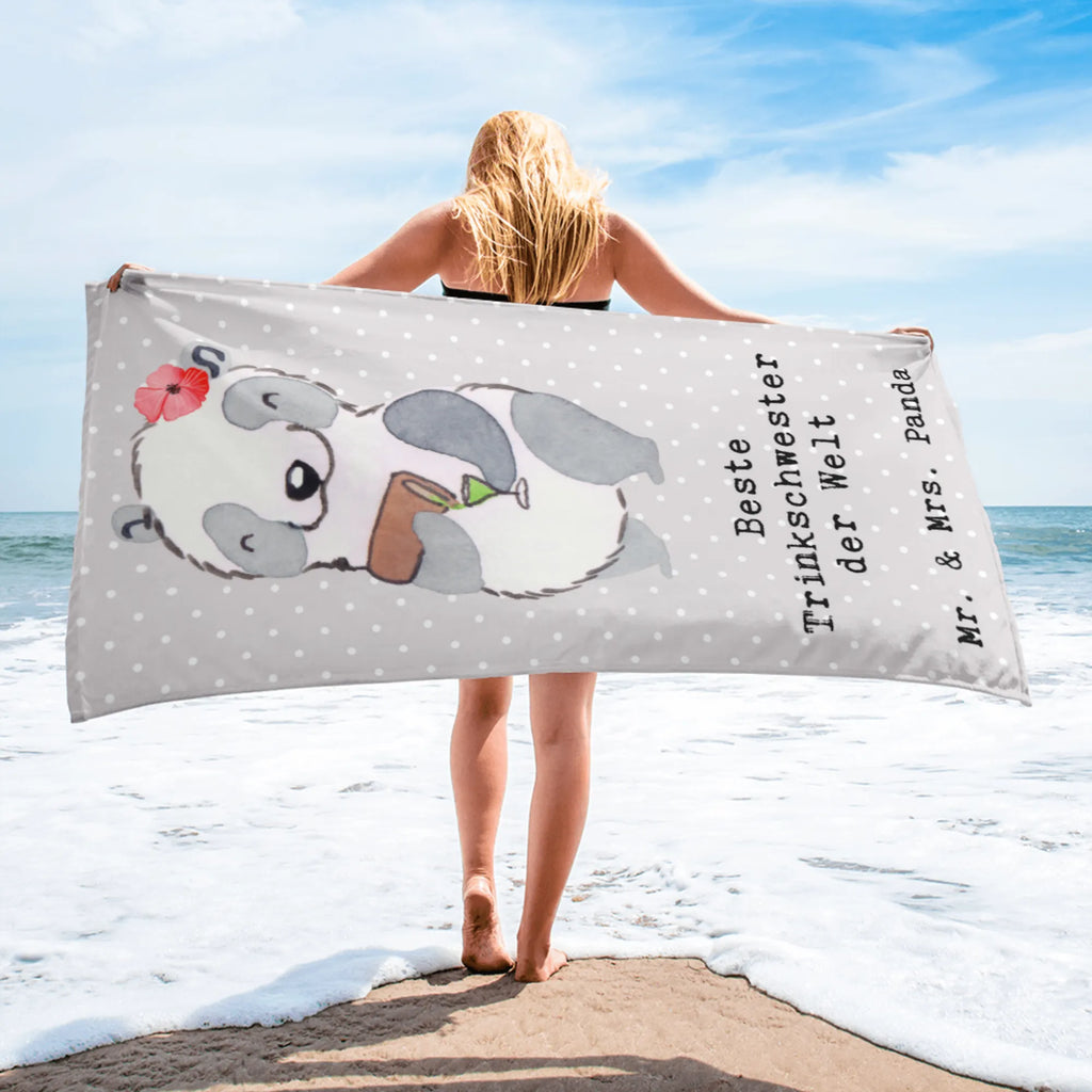 XL Badehandtuch Panda Beste Trinkschwester der Welt Handtuch, Badetuch, Duschtuch, Strandtuch, Saunatuch, für, Dankeschön, Geschenk, Schenken, Geburtstag, Geburtstagsgeschenk, Geschenkidee, Danke, Bedanken, Mitbringsel, Freude machen, Geschenktipp, Trinkschwester, Saufschwester, Schwester, Sister, Freundin, Party, Bae, Trinken, Alkohol, Wochenende, Kleinigkeit, Sister from another Mister