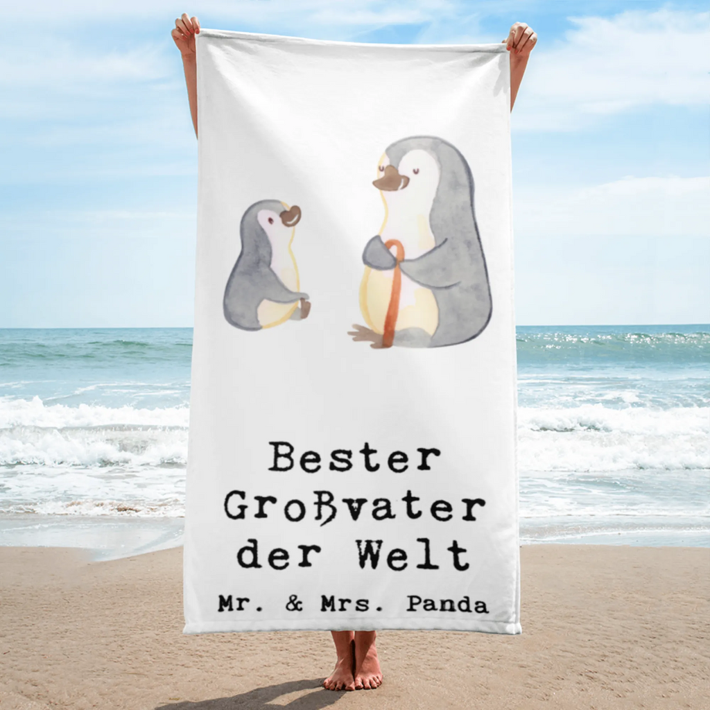 XL Badehandtuch Pinguin Bester Großvater der Welt Handtuch, Badetuch, Duschtuch, Strandtuch, Saunatuch, für, Dankeschön, Geschenk, Schenken, Geburtstag, Geburtstagsgeschenk, Geschenkidee, Danke, Bedanken, Mitbringsel, Freude machen, Geschenktipp, Großvater, Grossvater, Opa, Opi. Großpapa, Großeltern, Enkel, Enkelin, Enkelkind, Kleinigkeit, Oppa, Oppi, Bester