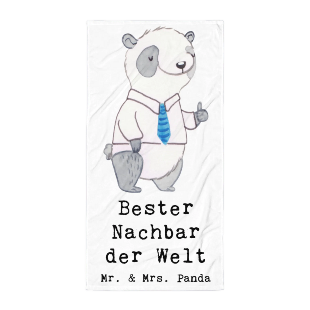 XL Badehandtuch Panda Bester Nachbar der Welt Handtuch, Badetuch, Duschtuch, Strandtuch, Saunatuch, für, Dankeschön, Geschenk, Schenken, Geburtstag, Geburtstagsgeschenk, Geschenkidee, Danke, Bedanken, Mitbringsel, Freude machen, Geschenktipp, Nachbar, Nachbarn, Nachbarschaft, Freund, Angrenzer, Anwohner, Bewohner, Freundschaft