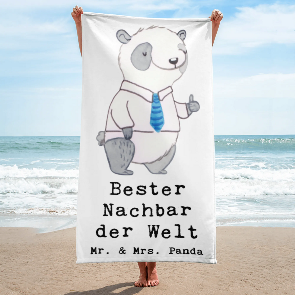 XL Badehandtuch Panda Bester Nachbar der Welt Handtuch, Badetuch, Duschtuch, Strandtuch, Saunatuch, für, Dankeschön, Geschenk, Schenken, Geburtstag, Geburtstagsgeschenk, Geschenkidee, Danke, Bedanken, Mitbringsel, Freude machen, Geschenktipp, Nachbar, Nachbarn, Nachbarschaft, Freund, Angrenzer, Anwohner, Bewohner, Freundschaft