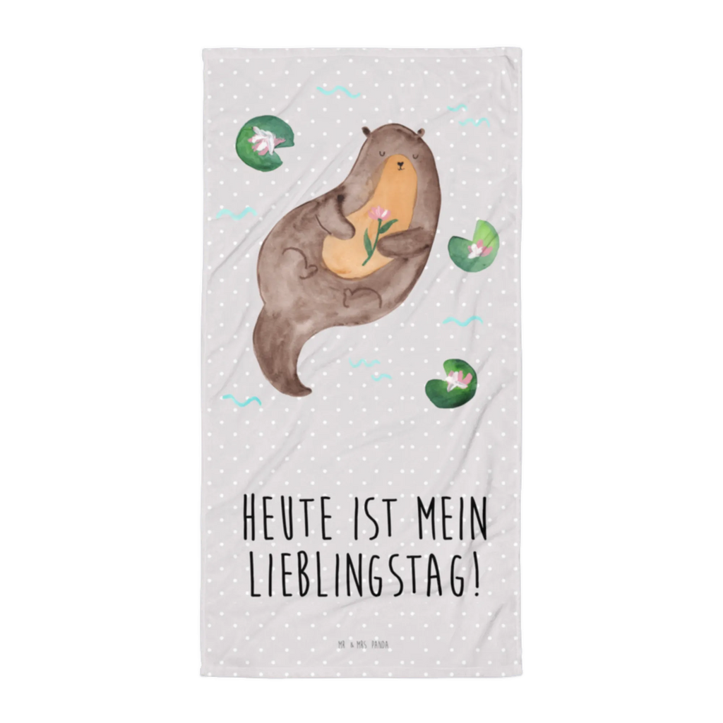 XL Badehandtuch Otter Seerose Handtuch, Badetuch, Duschtuch, Strandtuch, Saunatuch, Otter, Fischotter, Seeotter, Otter Seeotter See Otter