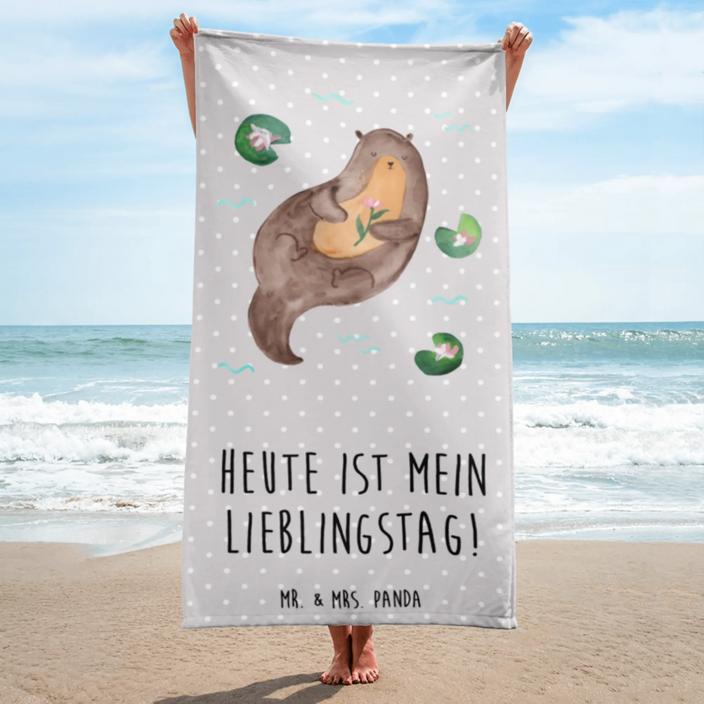 XL Badehandtuch Otter Seerose Handtuch, Badetuch, Duschtuch, Strandtuch, Saunatuch, Otter, Fischotter, Seeotter, Otter Seeotter See Otter