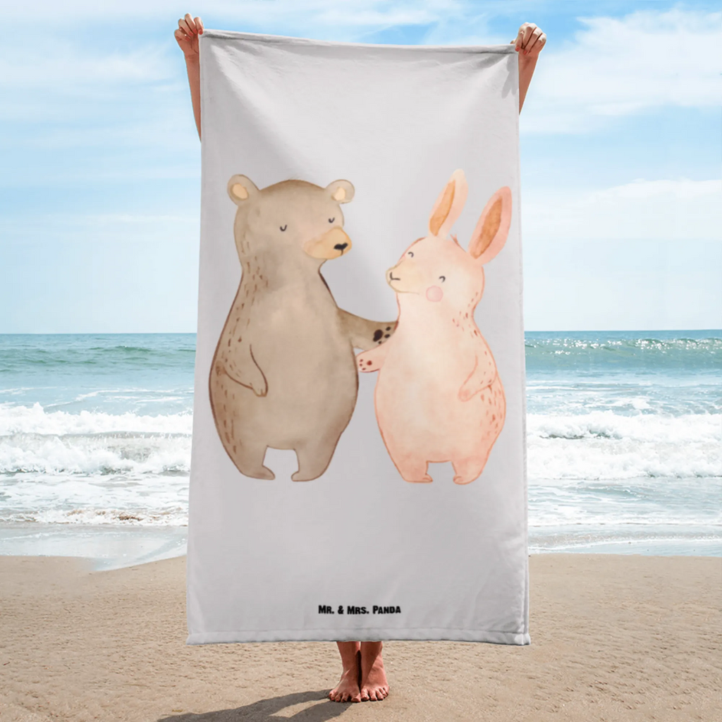 XL Badehandtuch Bär Hase Umarmen Handtuch, Badetuch, Duschtuch, Strandtuch, Saunatuch, Liebe, Partner, Freund, Freundin, Ehemann, Ehefrau, Heiraten, Verlobung, Heiratsantrag, Liebesgeschenk, Jahrestag, Hocheitstag, Freunde, bester Freund, Hase, Bär, Bärchen, best friends