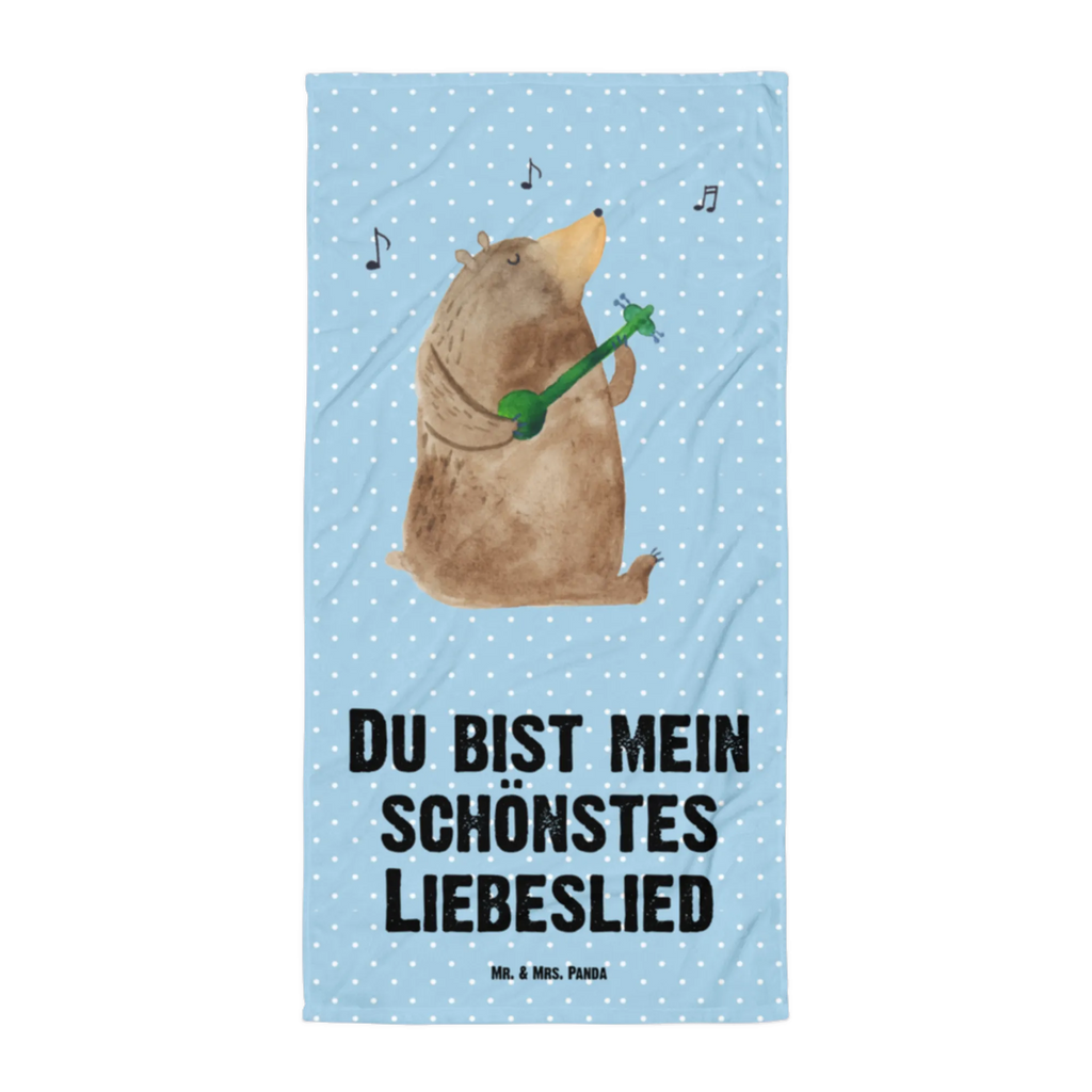 XL Badehandtuch Bär Lied Handtuch, Badetuch, Duschtuch, Strandtuch, Saunatuch, Bär, Teddy, Teddybär, Bärchen, Bear, Liebeslied, Lied, Song, Valentinstag, Valentine, Geschenk, Partner, Liebe, Freundin, Frau, Herz, Spruch