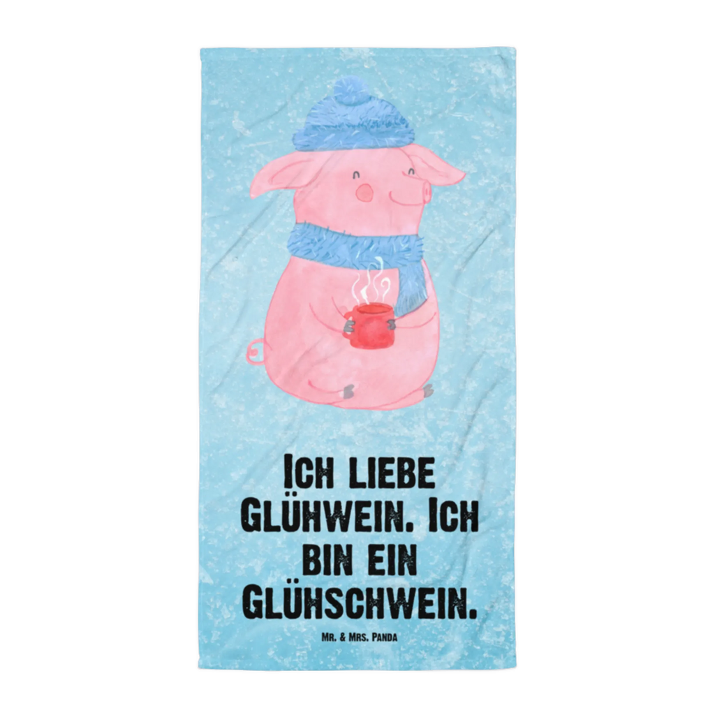 XL Badehandtuch Schwein Glühwein Handtuch, Badetuch, Duschtuch, Strandtuch, Saunatuch, Winter, Weihnachten, Weihnachtsdeko, Nikolaus, Advent, Heiligabend, Wintermotiv, Glühschwein, Glühwein, Weihnachtsmarkt, Punsch