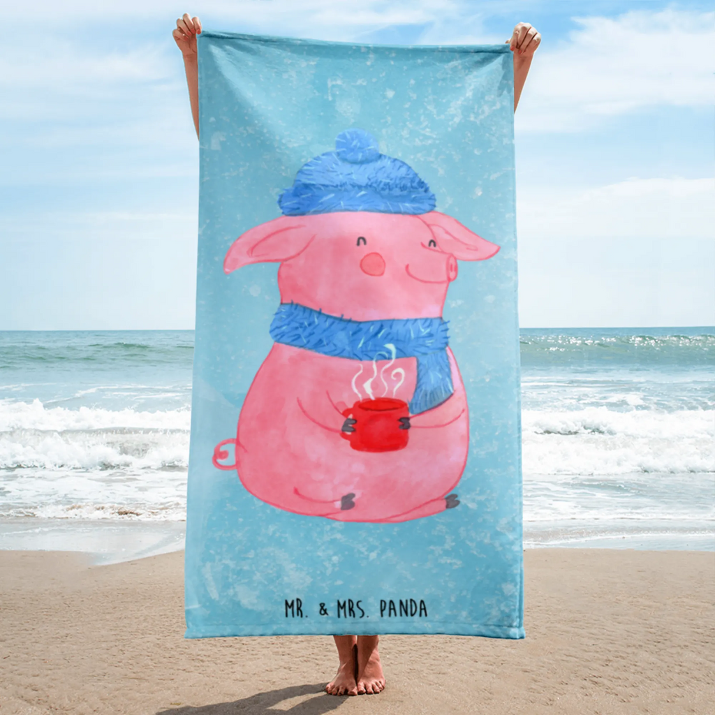 XL Badehandtuch Schwein Glühwein Handtuch, Badetuch, Duschtuch, Strandtuch, Saunatuch, Winter, Weihnachten, Weihnachtsdeko, Nikolaus, Advent, Heiligabend, Wintermotiv, Glühschwein, Glühwein, Weihnachtsmarkt, Punsch