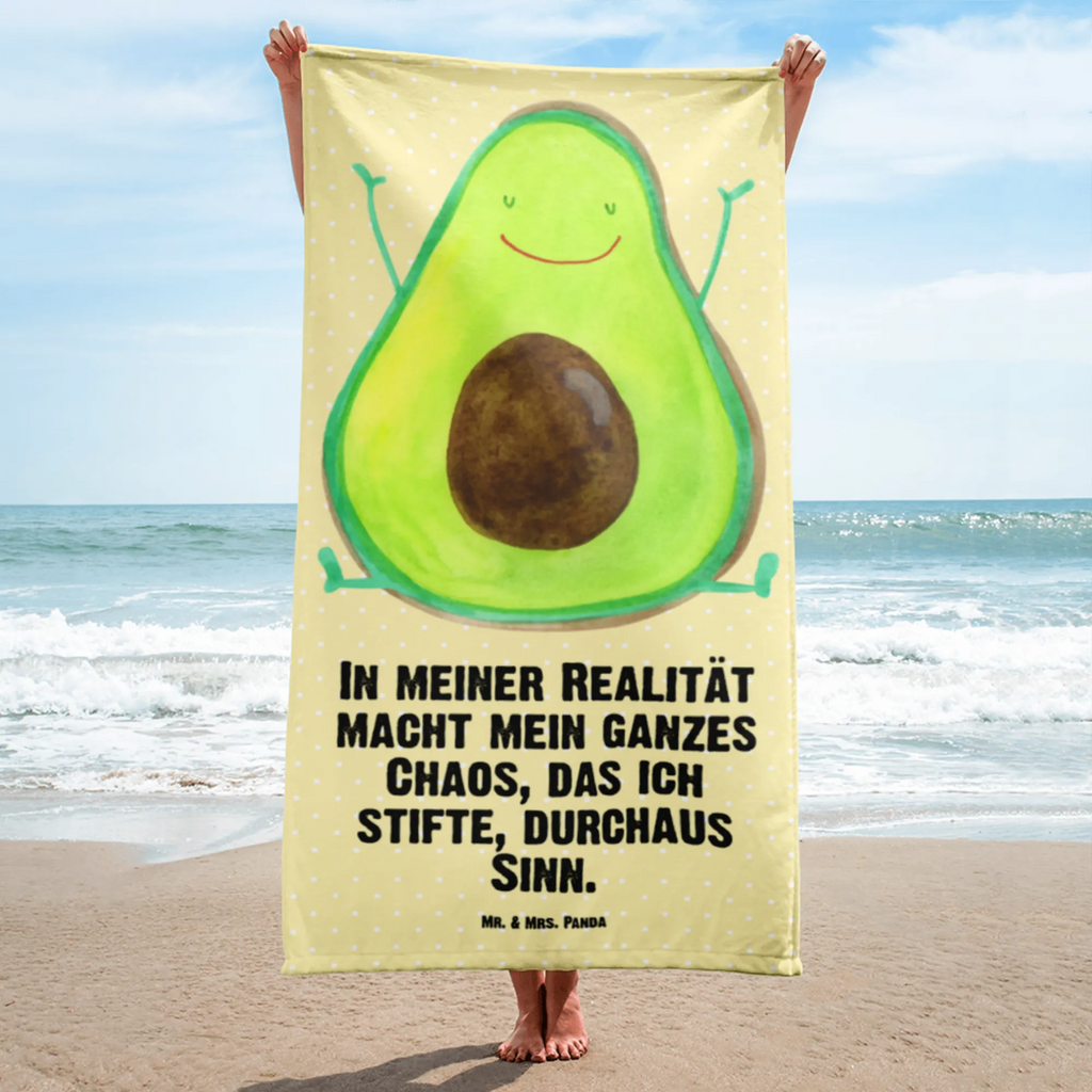 XL Badehandtuch Avocado Happy Handtuch, Badetuch, Duschtuch, Strandtuch, Saunatuch, Avocado, Veggie, Vegan, Gesund, Chaos