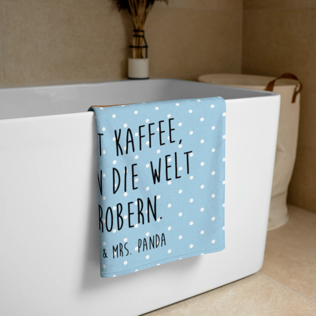 XL Badehandtuch Bär Kaffee Handtuch, Badetuch, Duschtuch, Strandtuch, Saunatuch, Bär, Teddy, Teddybär, Kaffee, Coffee, Bären, guten Morgen, Morgenroutine, Welt erobern, Welt retten, Motivation