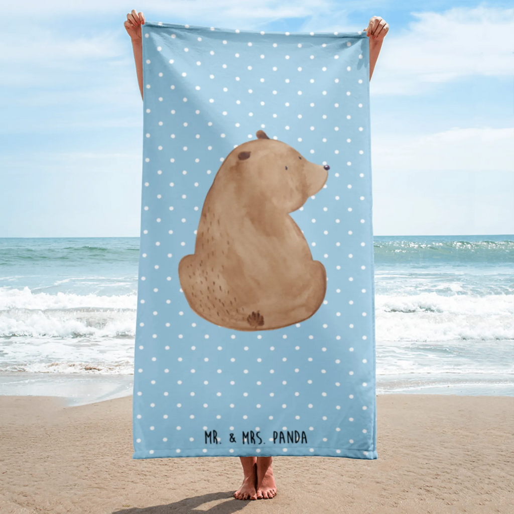 XL Badehandtuch Bär Schulterblick Handtuch, Badetuch, Duschtuch, Strandtuch, Saunatuch, Bär, Teddy, Teddybär, Selbstachtung, Weltansicht, Motivation, Bären, Bärenliebe, Weisheit