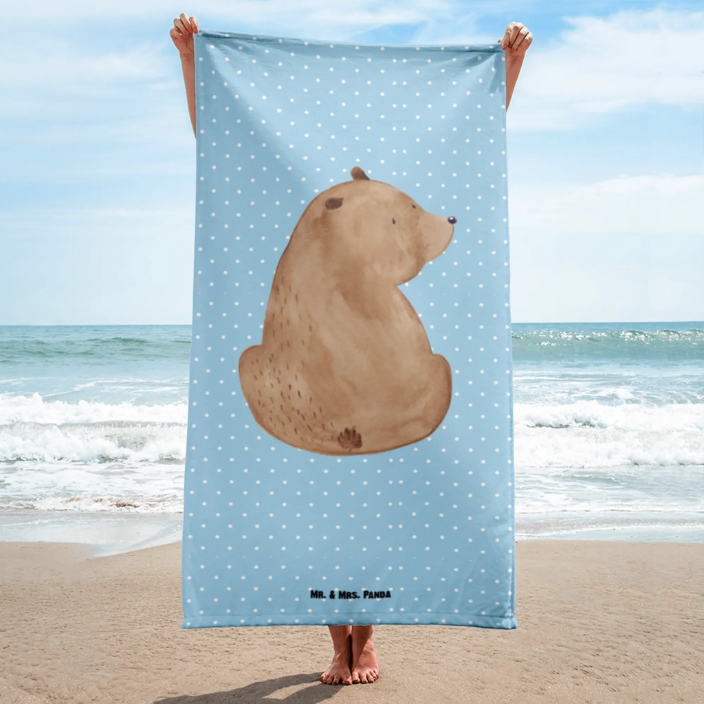 XL Badehandtuch Bär Schulterblick Handtuch, Badetuch, Duschtuch, Strandtuch, Saunatuch, Bär, Teddy, Teddybär, Selbstachtung, Weltansicht, Motivation, Bären, Bärenliebe, Weisheit