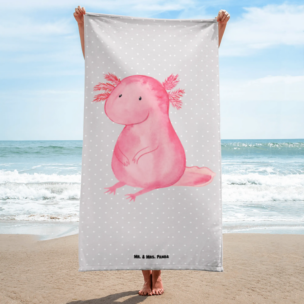 XL Badehandtuch Axolotl Handtuch, Badetuch, Duschtuch, Strandtuch, Saunatuch, Axolotl, Molch, Axolot, vergnügt, fröhlich, zufrieden, Lebensstil, Weisheit, Lebensweisheit, Liebe, Freundin