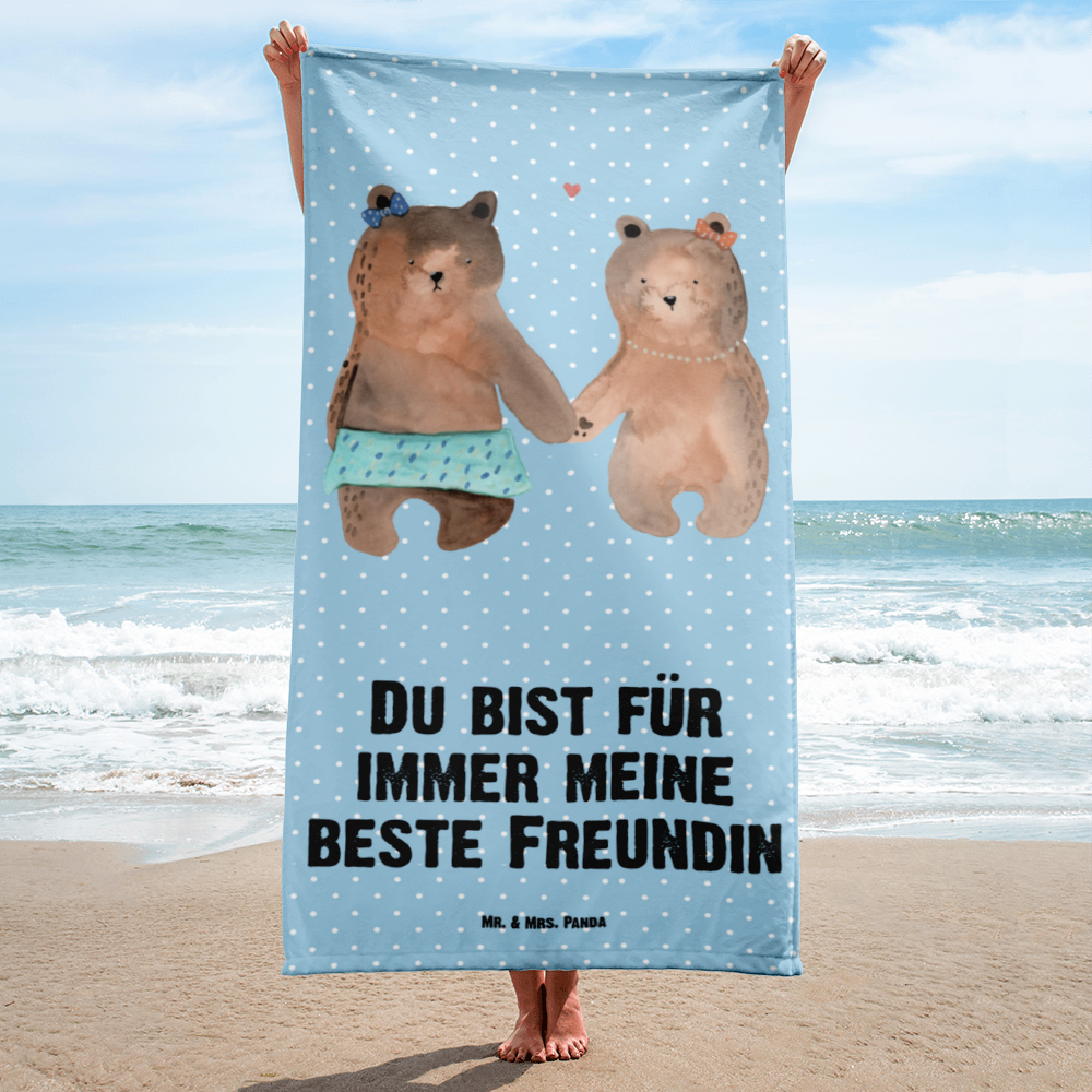 XL Badehandtuch Bär Freundin Handtuch, Badetuch, Duschtuch, Strandtuch, Saunatuch, Bär, Teddy, Teddybär, Bär Freundin Beste Freund Liebe Liebesbeweis Verliebt Kumpel Kumpeliene