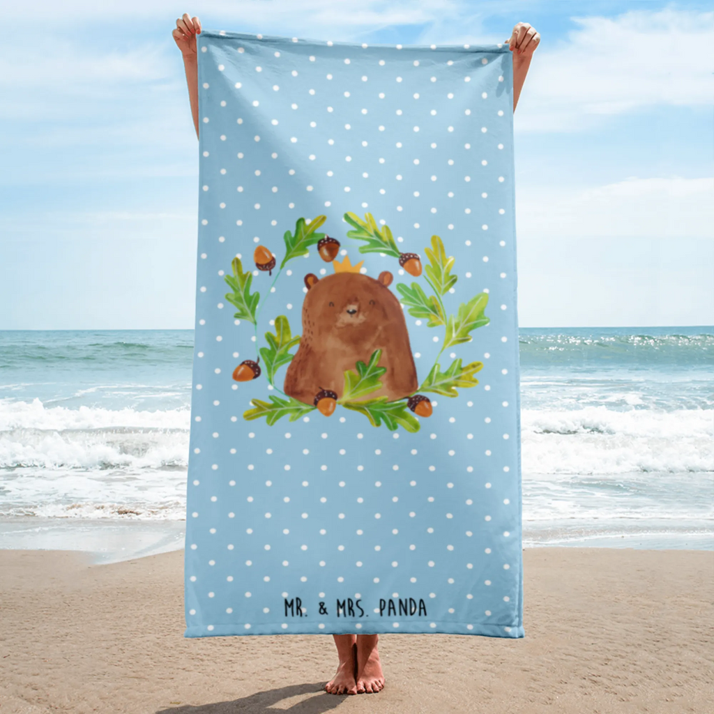 XL Badehandtuch Bär König Handtuch, Badetuch, Duschtuch, Strandtuch, Saunatuch, Bär, Teddy, Teddybär, Papa, Papa Bär, bester Vater, bester Papa, weltbester Papa, Vatertag, Vater, Dad, Daddy, Papi