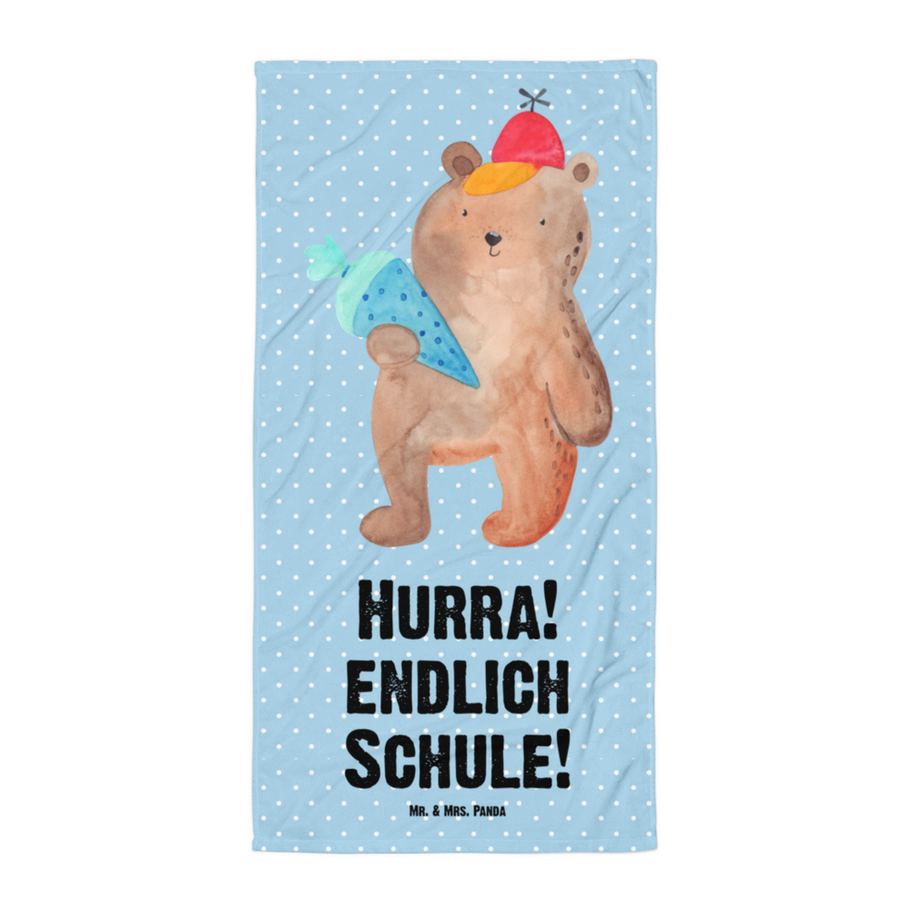 XL Badehandtuch Bär Schultüte Handtuch, Badetuch, Duschtuch, Strandtuch, Saunatuch, Bär, Teddy, Teddybär, Bär Motiv, Schultüte, Erster Schultag Geschenk, Einschulung Geschenk, Schule Geschenk, Grundschule, Schulanfang, Schulbeginn