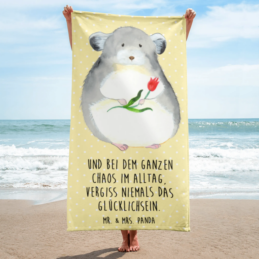 XL Badehandtuch Chinchilla Blume Handtuch, Badetuch, Duschtuch, Strandtuch, Saunatuch, Tiermotive, Gute Laune, lustige Sprüche, Tiere, Chinchilla, Chinchillas, Liebeskummer, Kummer, Depressionen, traurig sein, Chaos, Glücklichsein, Büro, Büroalltag