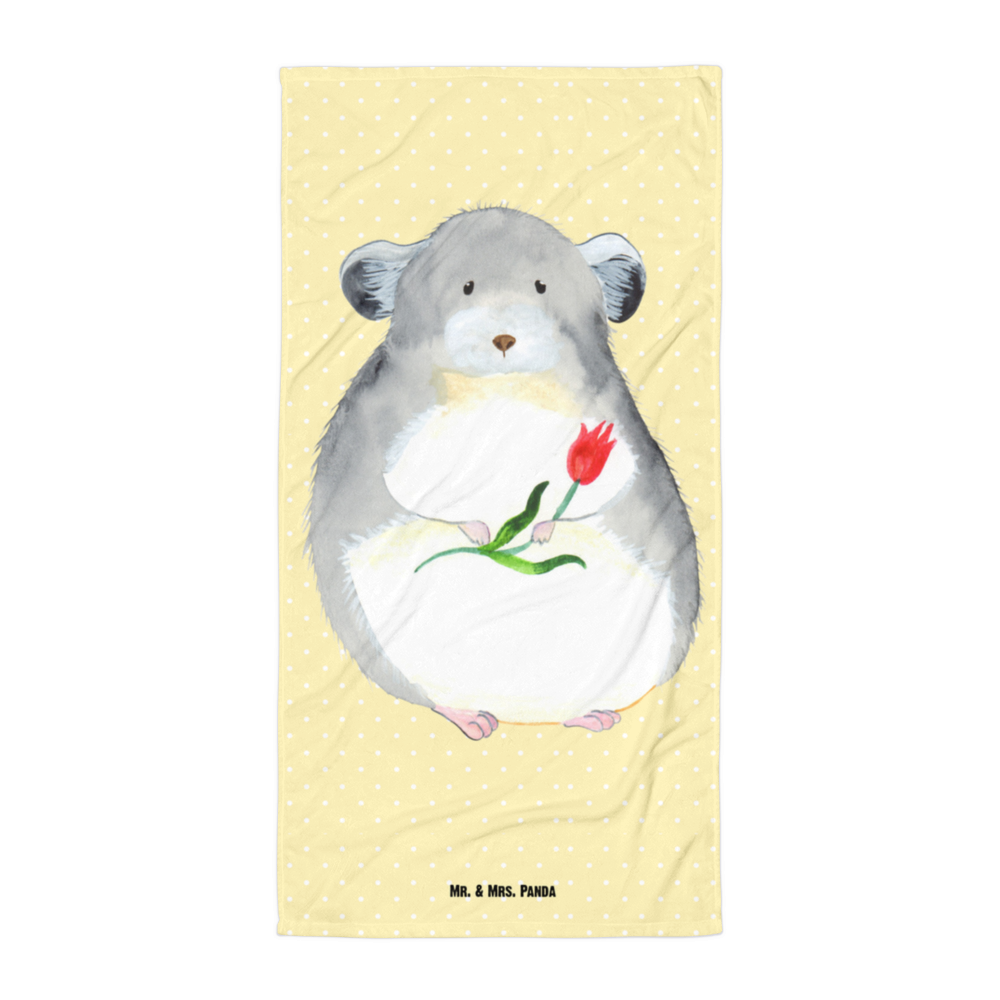 XL Badehandtuch Chinchilla Blume Handtuch, Badetuch, Duschtuch, Strandtuch, Saunatuch, Tiermotive, Gute Laune, lustige Sprüche, Tiere, Chinchilla, Chinchillas, Liebeskummer, Kummer, Depressionen, traurig sein, Chaos, Glücklichsein, Büro, Büroalltag