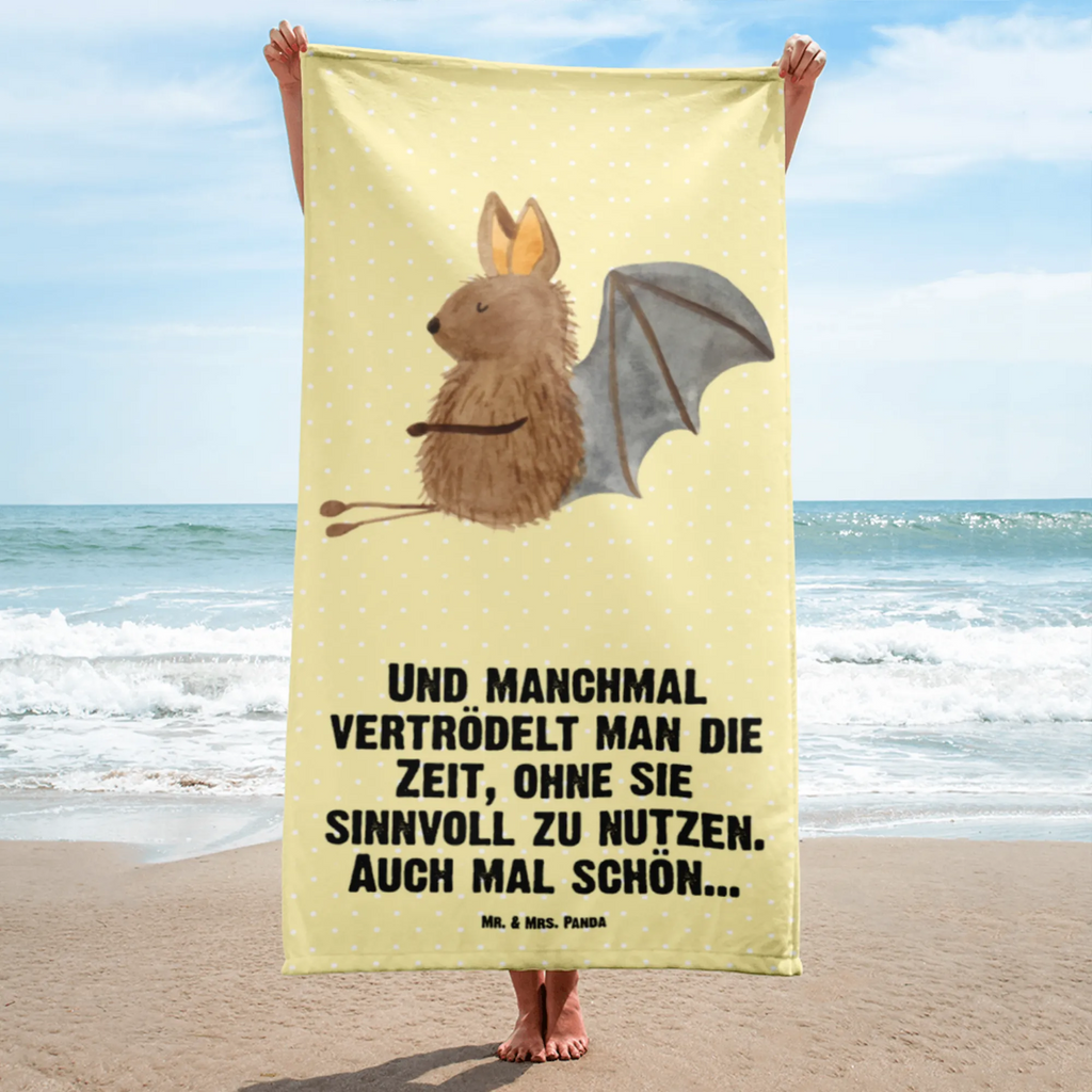 XL Badehandtuch Fledermaus sitzend Handtuch, Badetuch, Duschtuch, Strandtuch, Saunatuch, Tiermotive, Gute Laune, lustige Sprüche, Tiere, Fledermaus, Fledermäuse, Motivation, entspannen