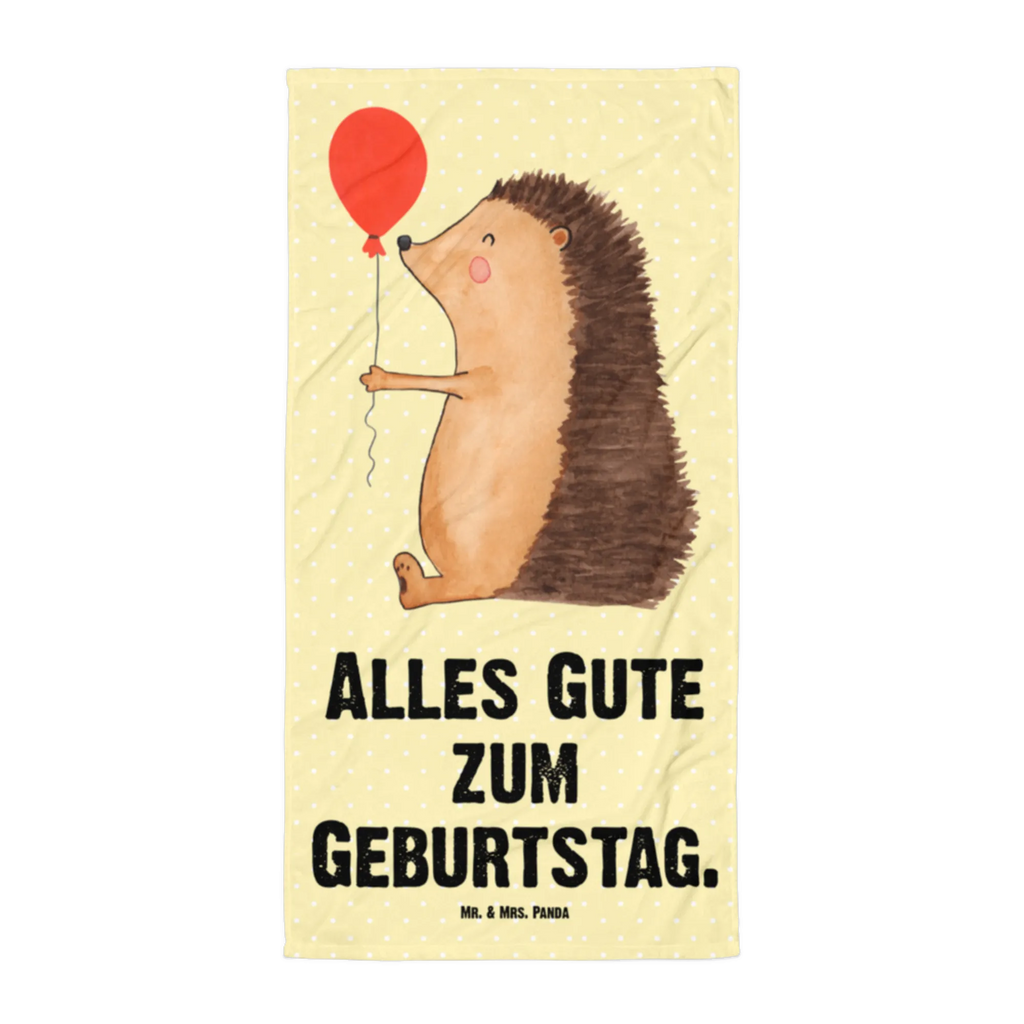 XL Badehandtuch Igel Luftballon Handtuch, Badetuch, Duschtuch, Strandtuch, Saunatuch, Tiermotive, Gute Laune, lustige Sprüche, Tiere, Igel, Geburtstag, Herzlichen Glückwunsch, Glückwunsch, Geburtstagskind, Ballon, Happy Birthday