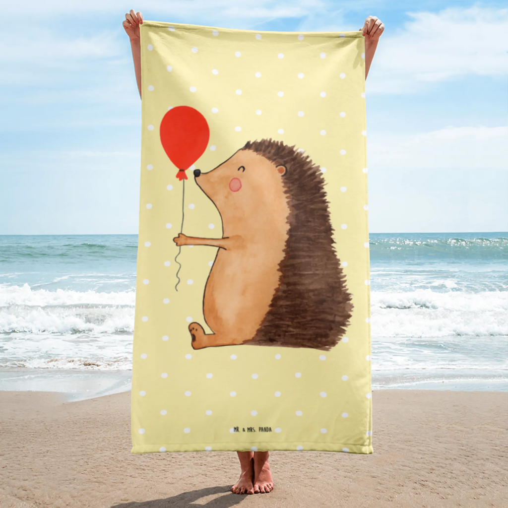 XL Badehandtuch Igel Luftballon Handtuch, Badetuch, Duschtuch, Strandtuch, Saunatuch, Tiermotive, Gute Laune, lustige Sprüche, Tiere, Igel, Geburtstag, Herzlichen Glückwunsch, Glückwunsch, Geburtstagskind, Ballon, Happy Birthday