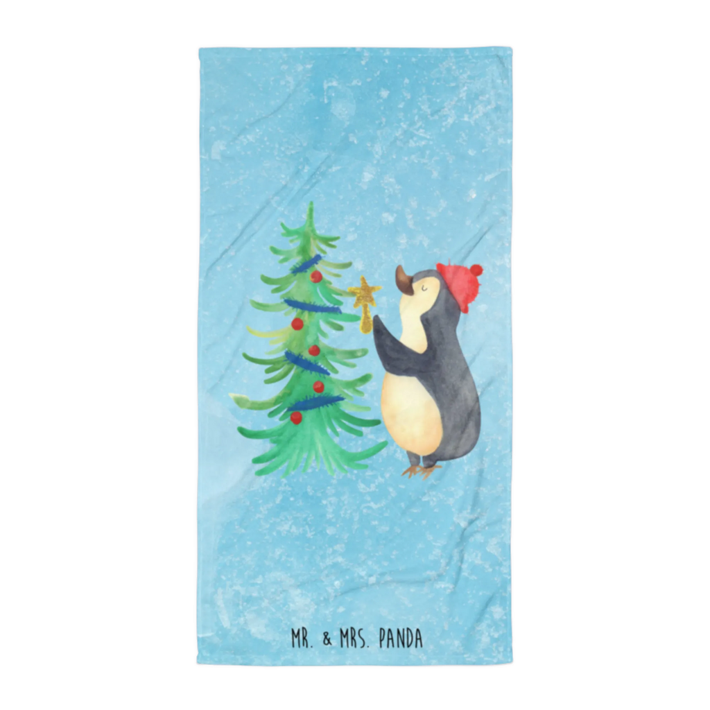 XL Badehandtuch Pinguin Weihnachtsbaum Handtuch, Badetuch, Duschtuch, Strandtuch, Saunatuch, Winter, Weihnachten, Weihnachtsdeko, Nikolaus, Advent, Heiligabend, Wintermotiv, Pinguin