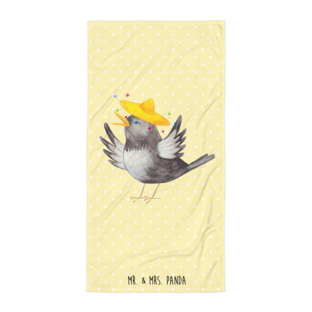 XL bath towel Crow sombrero Handtuch, Badetuch, Duschtuch, Strandtuch, Saunatuch, Tiermotive, Gute Laune, lustige Sprüche, Tiere, Rabe, Vogel, Vögel, Spruch positiv, fröhlich sein, glücklich sein, Glück Spruch, froh, Elster, Motivation