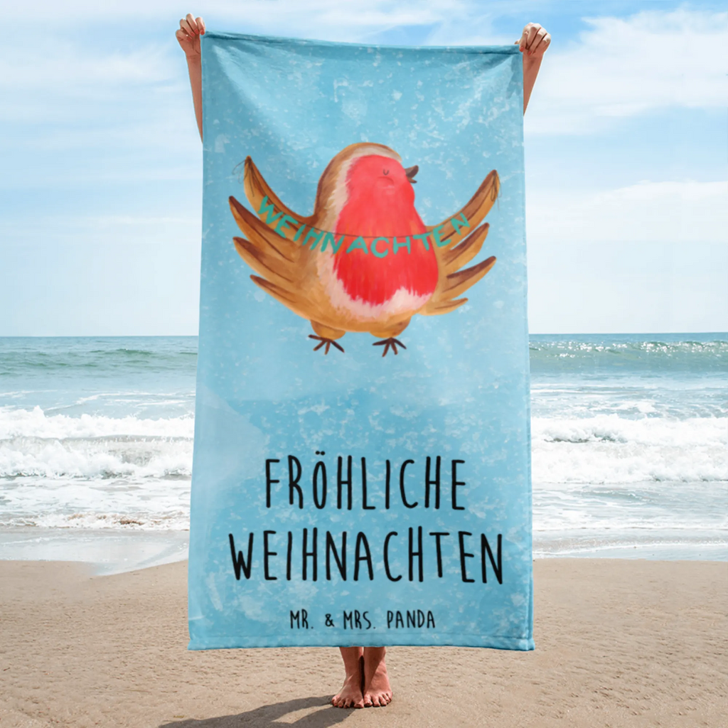 XL Badehandtuch Rotkehlchen Weihnachten Handtuch, Badetuch, Duschtuch, Strandtuch, Saunatuch, Winter, Weihnachten, Weihnachtsdeko, Nikolaus, Advent, Heiligabend, Wintermotiv, Frohe Weihnachten, Weihnachtsmotiv, Weihnachtsgruß, Vogel, xmas