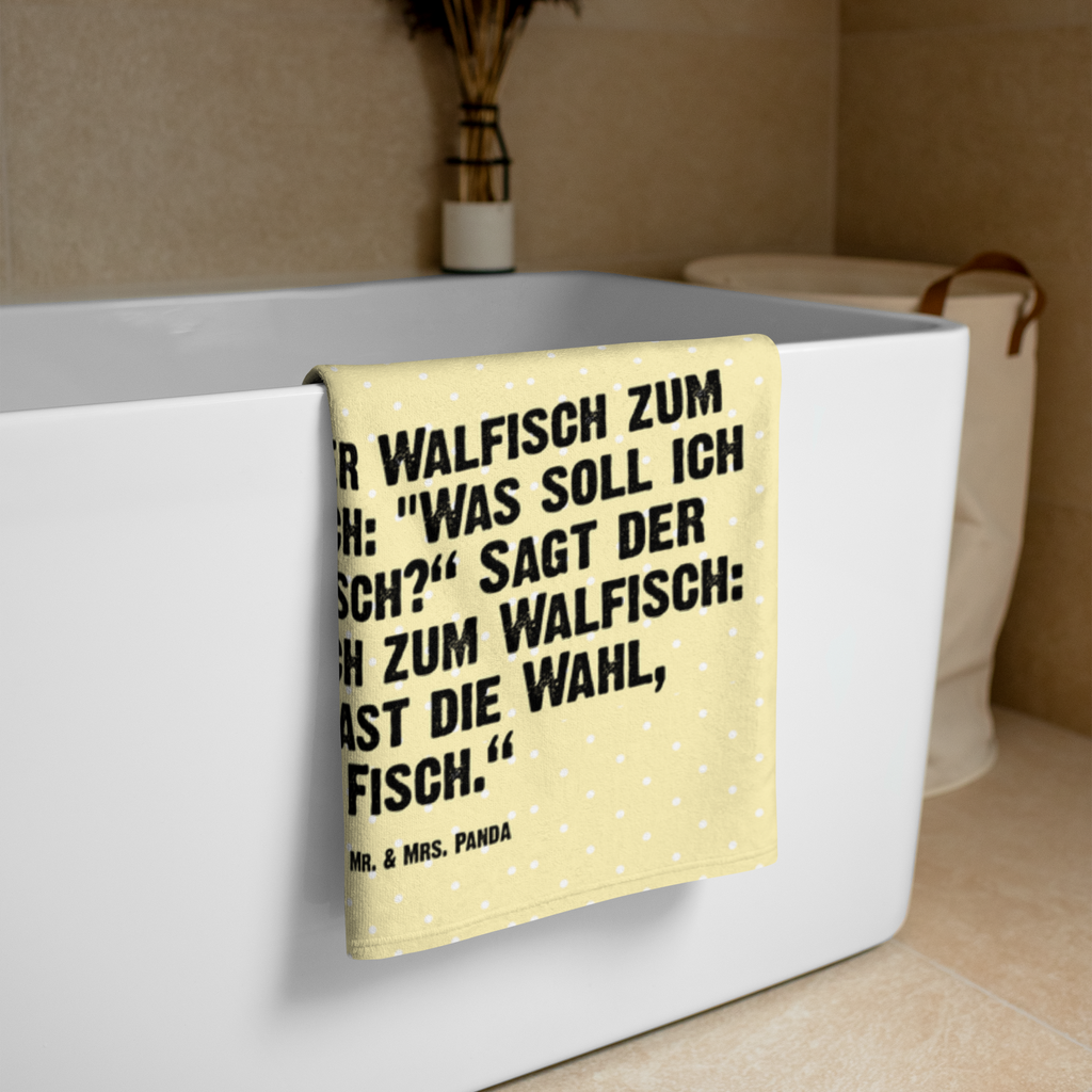 XL Badehandtuch Walfisch Thunfisch Handtuch, Badetuch, Duschtuch, Strandtuch, Saunatuch, Tiermotive, Gute Laune, lustige Sprüche, Tiere, Wal, Wahl, Tunfisch, Wortwitz lustig, Spruch lustig, Flachwitz, Witz, Spruch des Tages, Flachwitz Geschenk