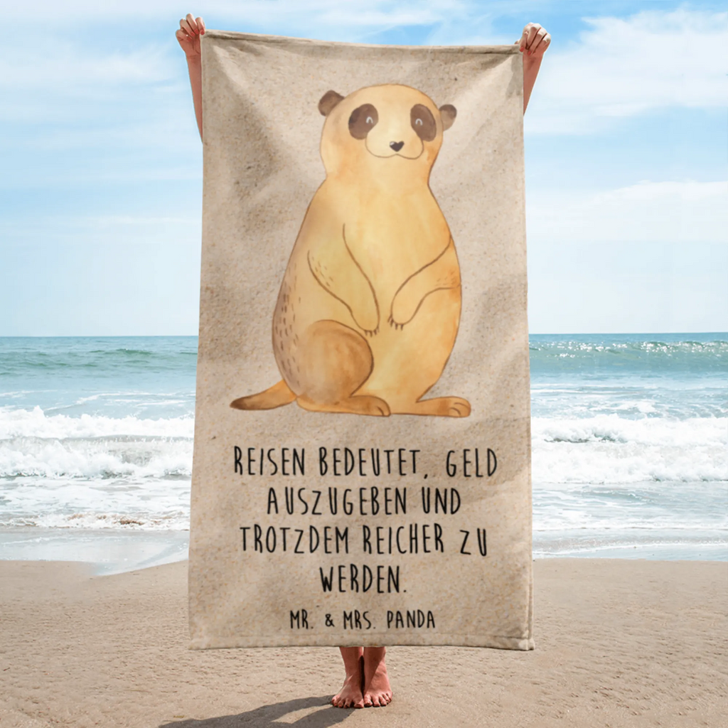 XL Badehandtuch Erdmännchen Handtuch, Badetuch, Duschtuch, Strandtuch, Saunatuch, Afrika, Wildtiere, Erdmännchen, Reisen, Spruch, Weltreise, Afrikareise, Roadtrip, Traveling