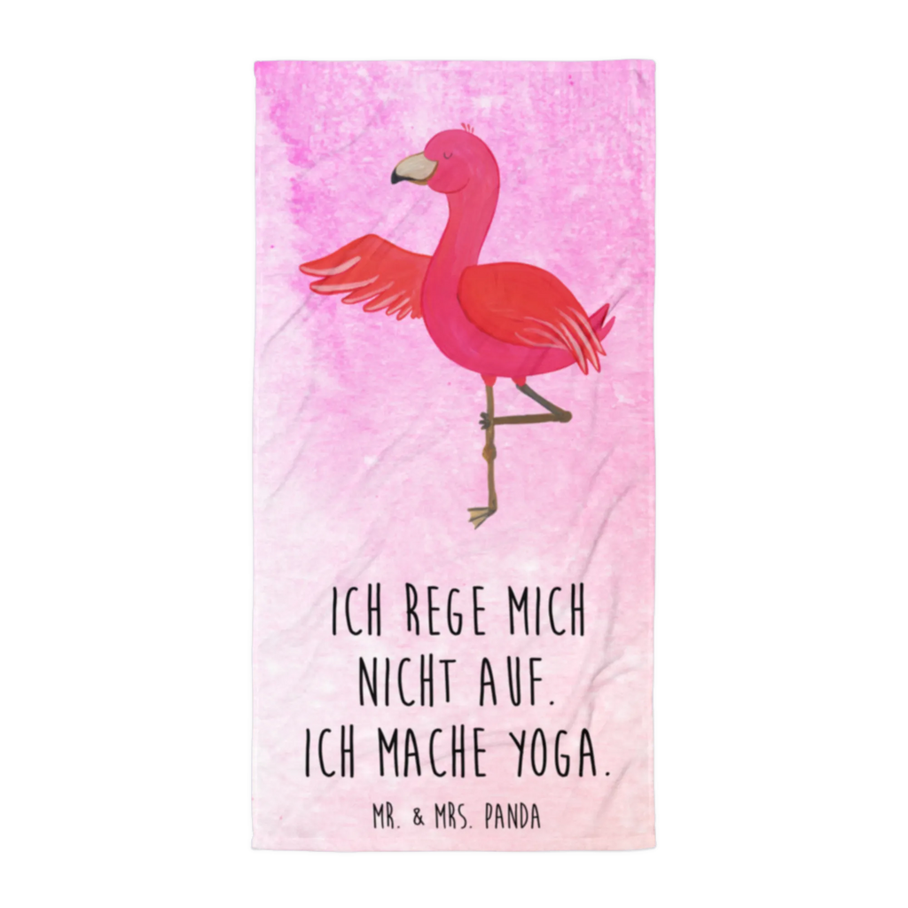 XL Badehandtuch Flamingo Yoga Handtuch, Badetuch, Duschtuch, Strandtuch, Saunatuch, Flamingo, Vogel, Yoga, Namaste, Achtsamkeit, Yoga-Übung, Entspannung, Ärger, Aufregen, Tiefenentspannung