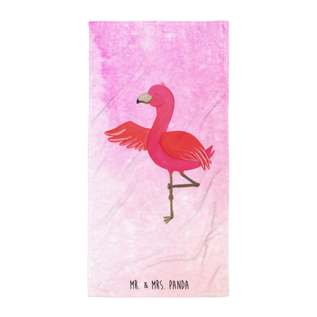 XL Badehandtuch Flamingo Yoga Handtuch, Badetuch, Duschtuch, Strandtuch, Saunatuch, Flamingo, Vogel, Yoga, Namaste, Achtsamkeit, Yoga-Übung, Entspannung, Ärger, Aufregen, Tiefenentspannung